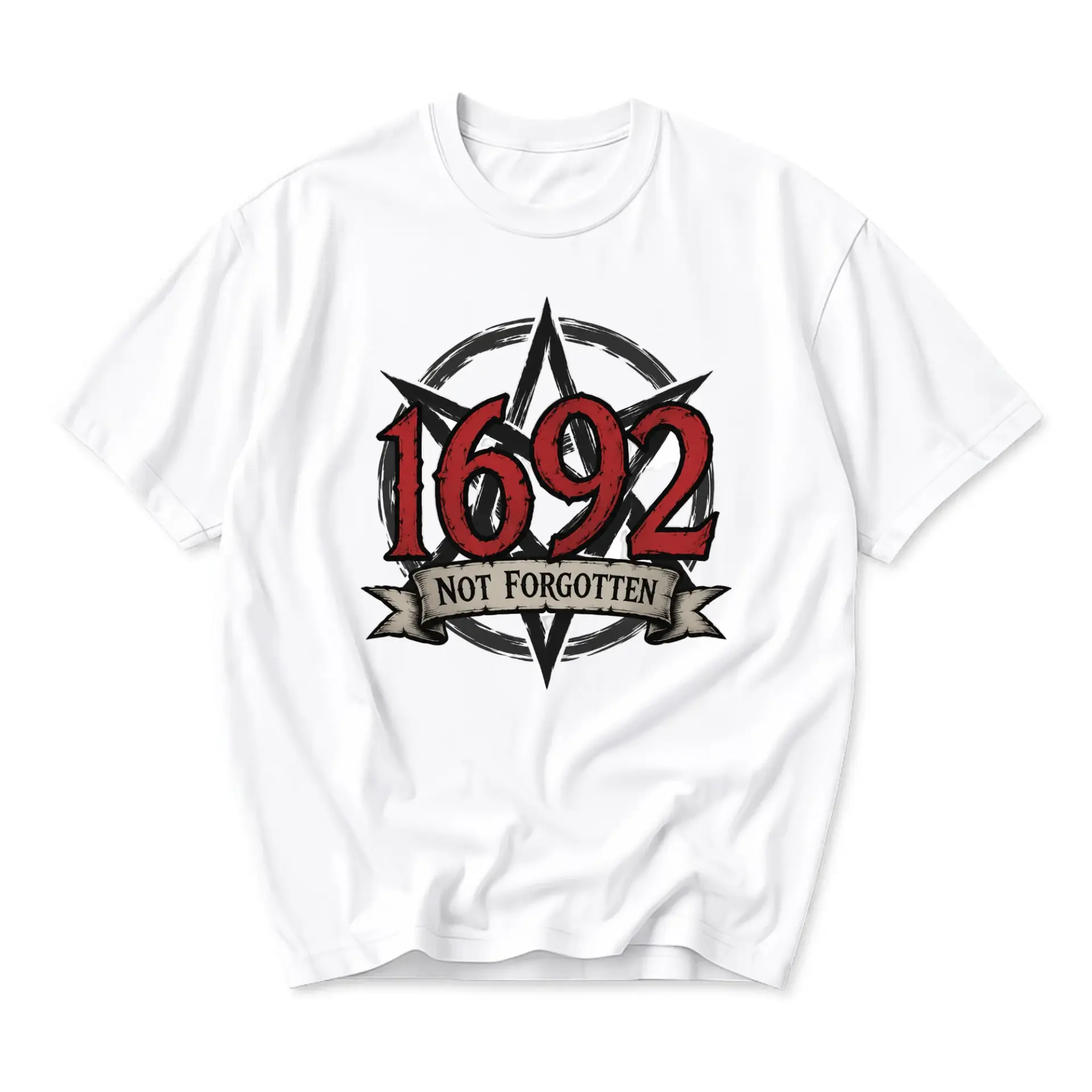 Graphic Tee 1692 Not Forgotten Unisex Shirt Historical Theme Print Crew Neck Casual Everyday Wear Soft Cotton Apparel