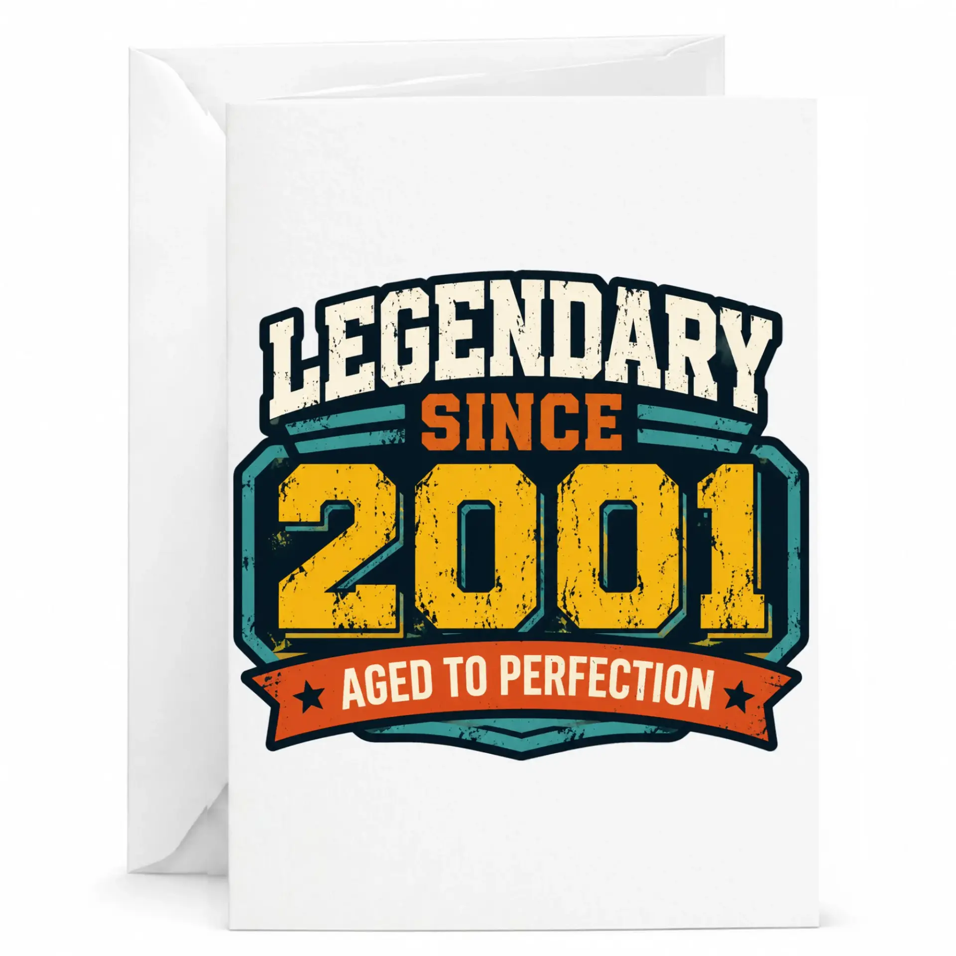 Funny Birthday Card Legendary Since 2001 Aged to Perfection Vintage Style Greeting Card for Milestone Celebration