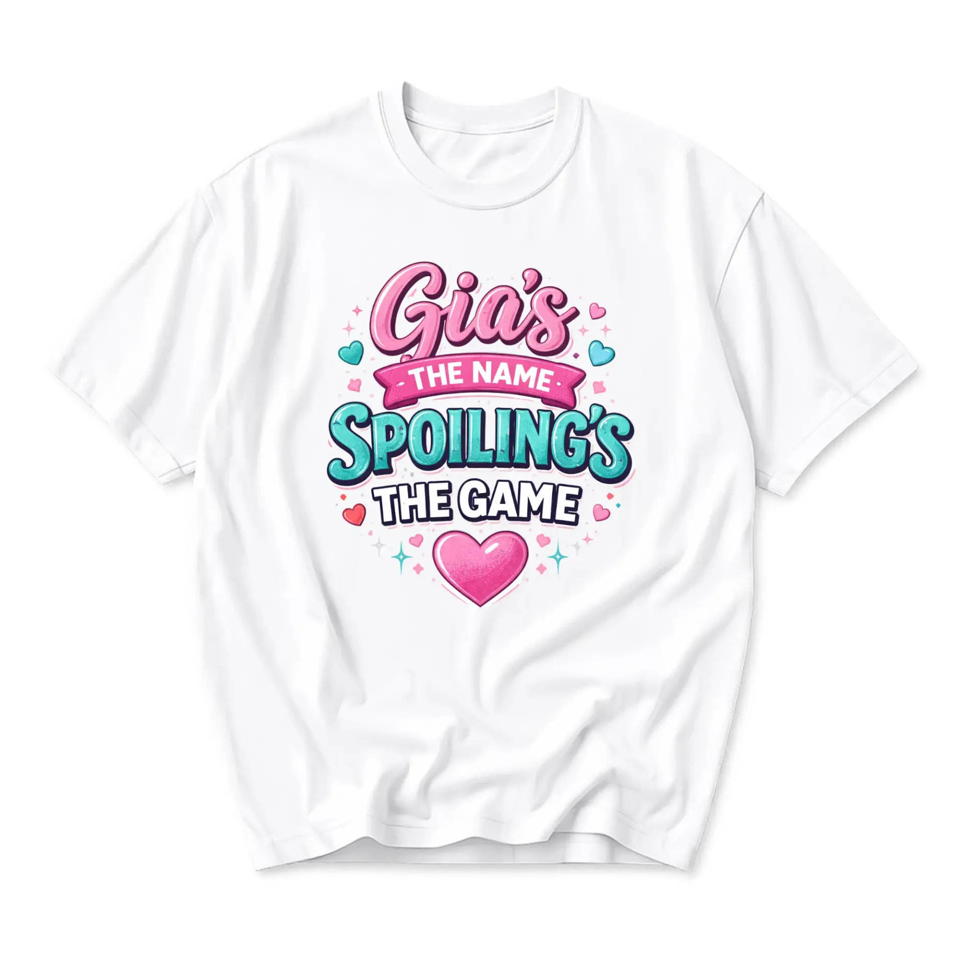 Funny Shirt Gia’s the Name Spoiling’s Game Graphic Tee Casual Cotton Unisex Crew-Neck Everyday Apparel for Women