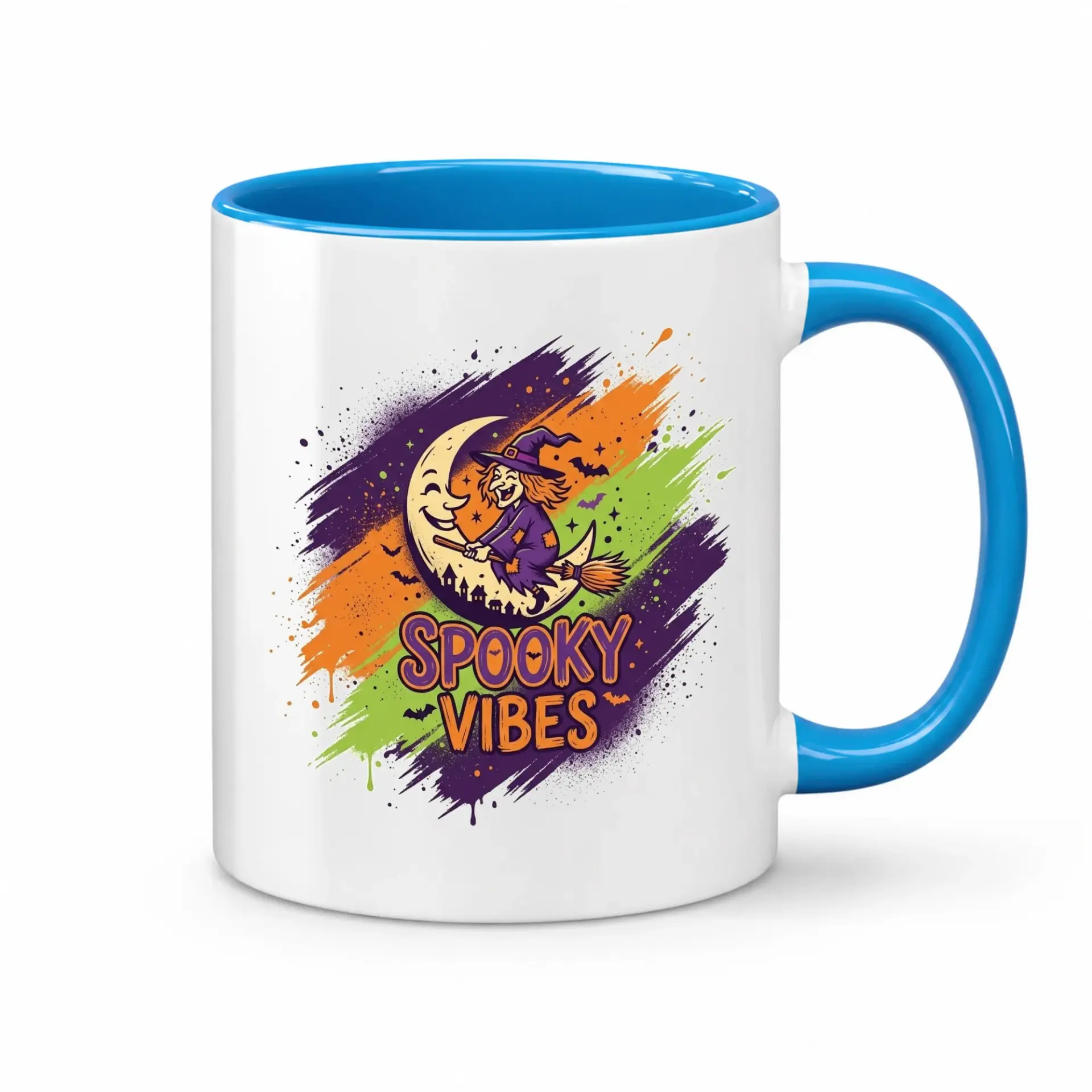 Spooky Vibes Witch Coffee Mug Artistic Holiday Cup Decorative Seasonal Drinkware for Hot Beverages and Morning Tea