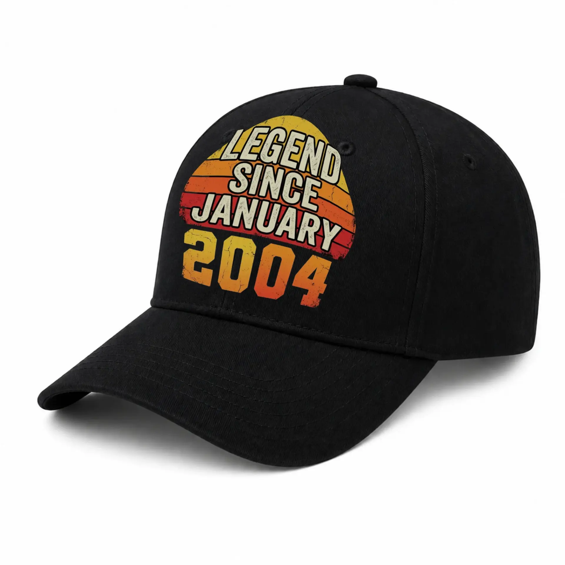 Baseball Cap Legend Since January 2004 Retro Sunset Graphic Print Hat