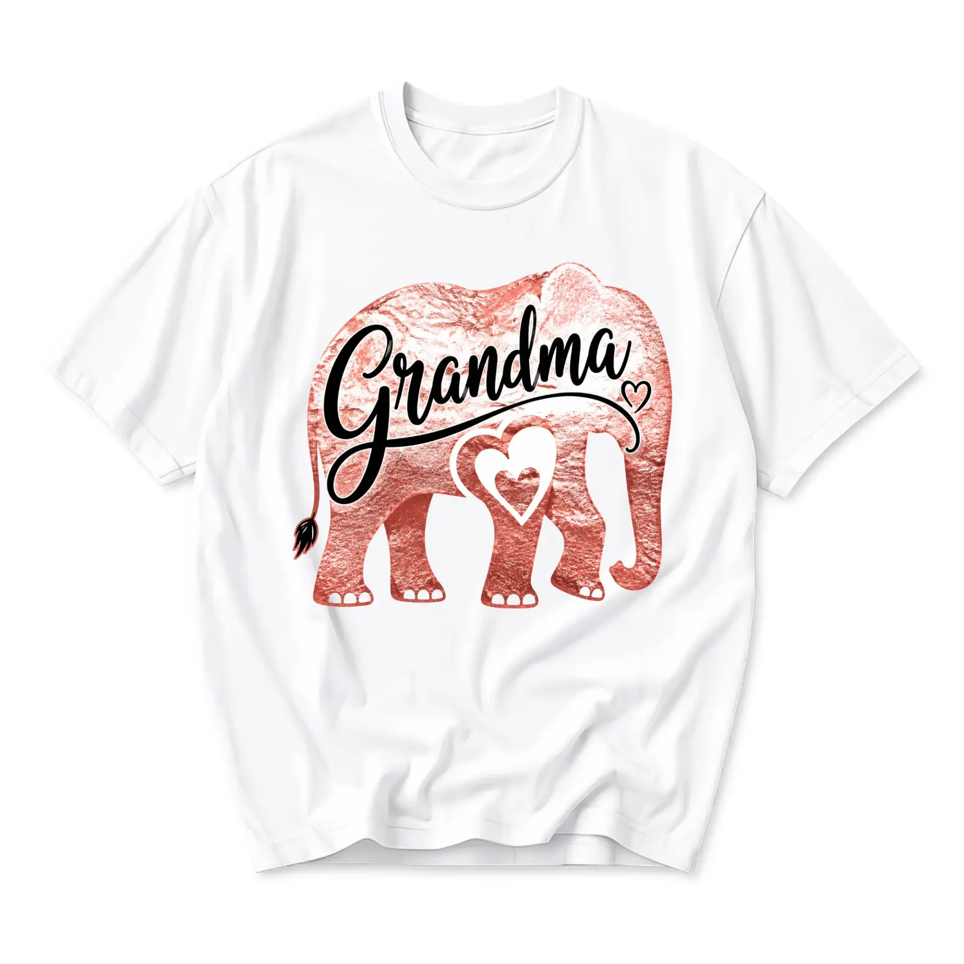 Graphic Tee Grandma Elephant Print Casual Cotton Blend Unisex Crew Neck Short Sleeve Shirt for Everyday Comfort Wear