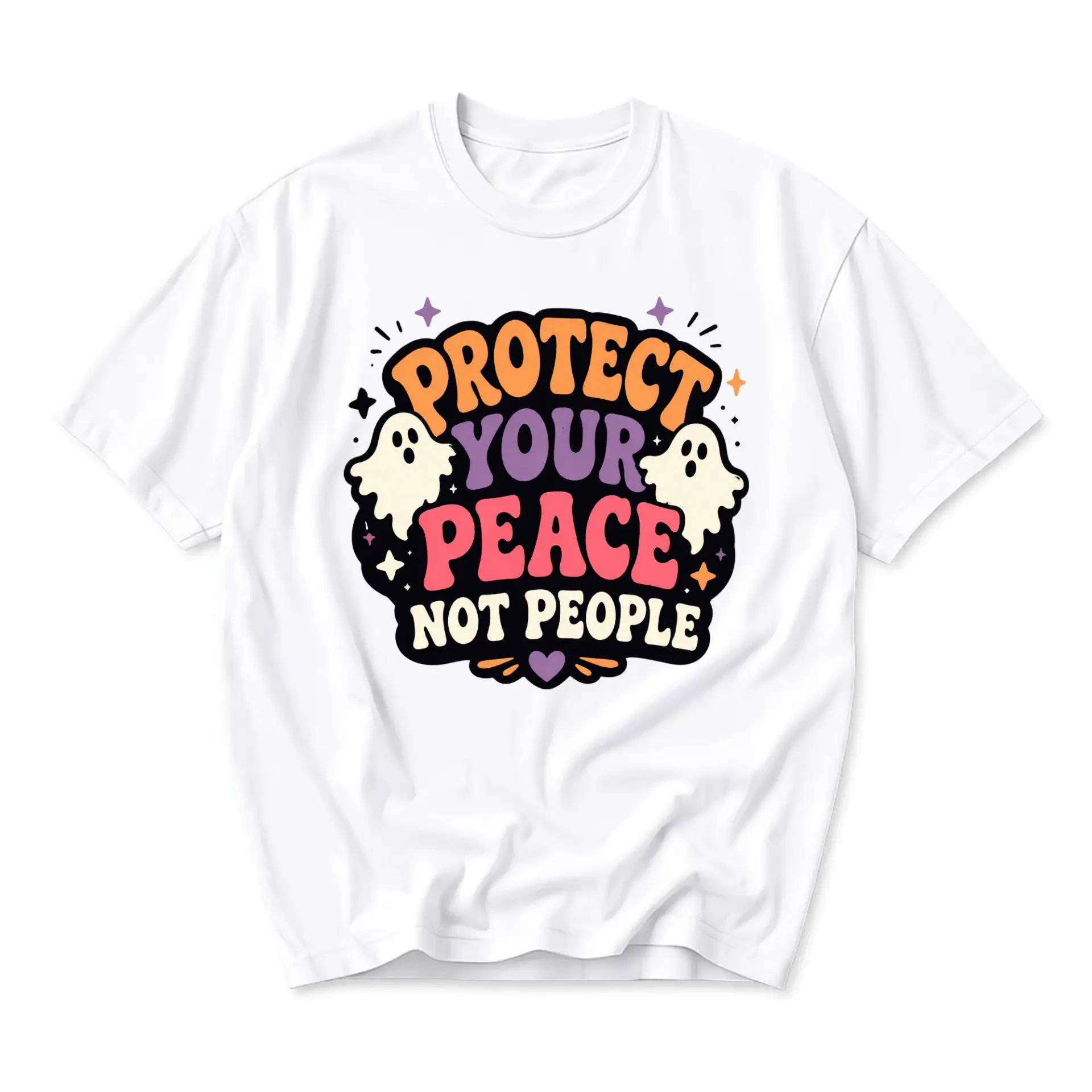 Graphic Tee Protect Your Peace Not People Unisex Crew Neck Shirt Casual Short Sleeve Apparel for Everyday Outfits