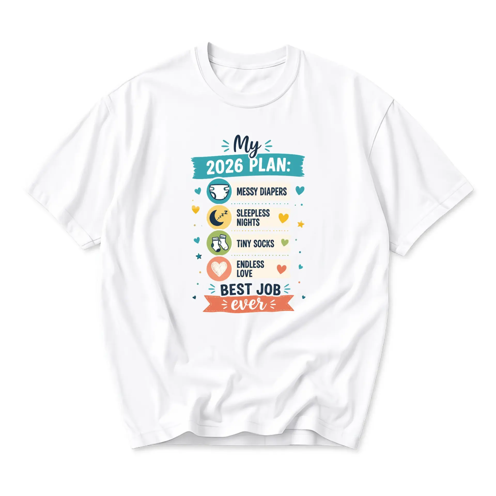 Funny Shirt 2026 Plan Unisex Graphic Printed T-Shirt Casual Everyday Apparel Soft Cotton Crew Neck Top for Adults