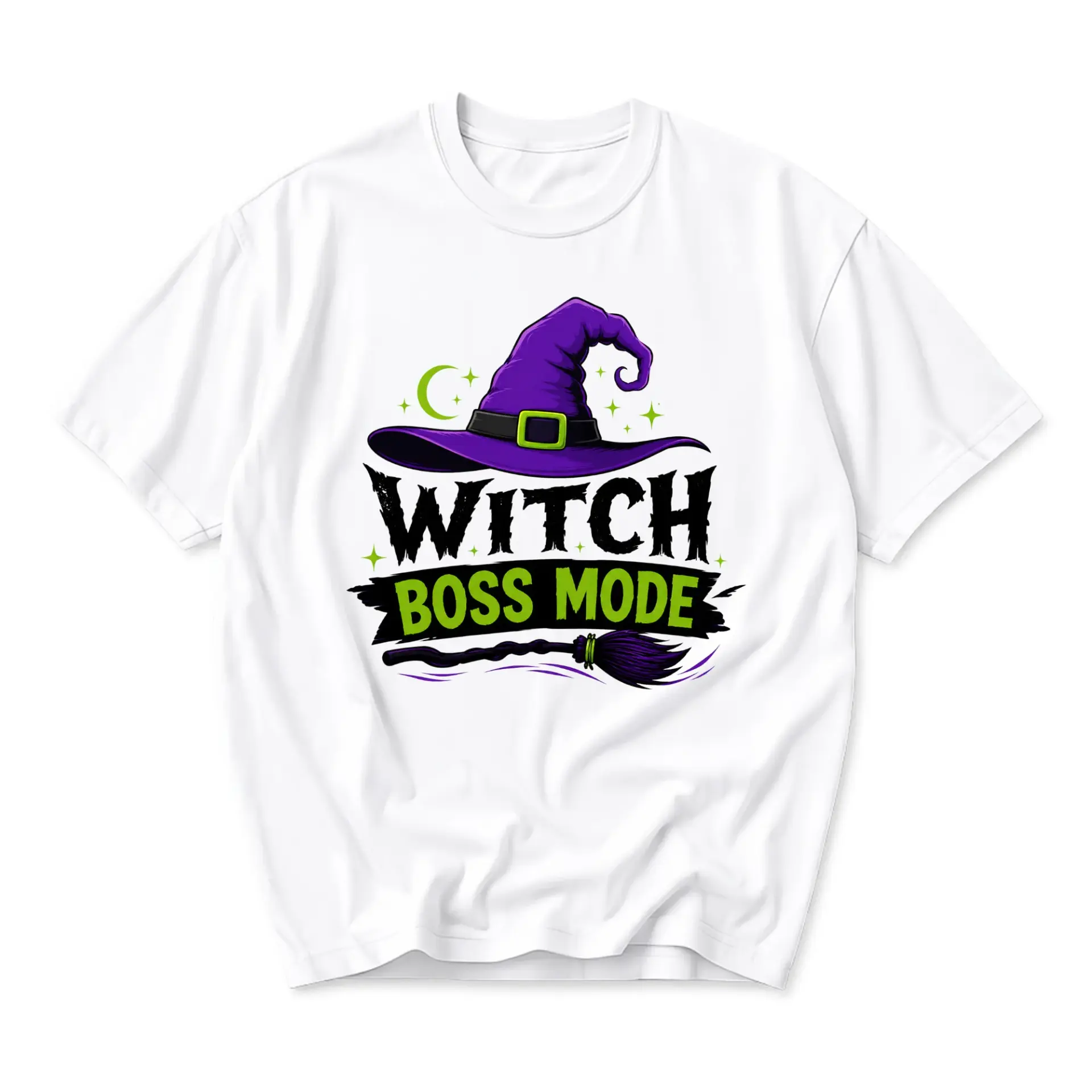 Funny Shirt Witch Boss Mode Graphic Tee Unique Fantasy Inspired Apparel for Casual Wear and Festive Seasonal Outfits