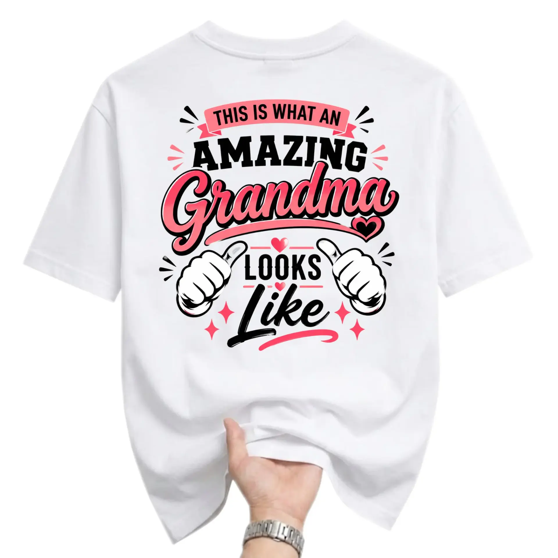 Funny Shirt This Is What an Amazing Grandma Looks Like Graphic Printed Unisex Crew Neck Casual Everyday Apparel