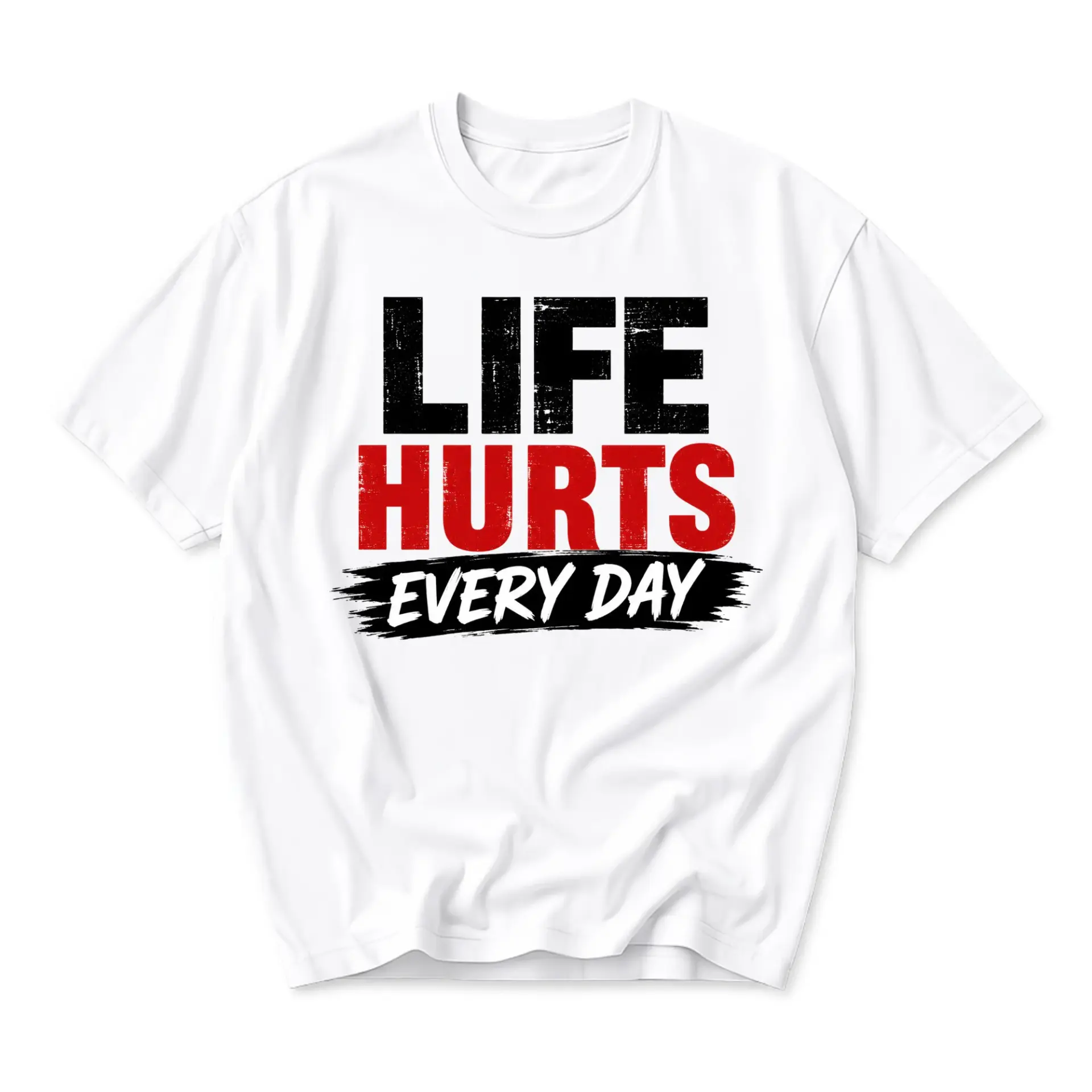 Funny Shirt Life Hurts Every Day Graphic Printed Unisex Crew Neck Casual Cotton Tee for Comfortable Everyday Wear
