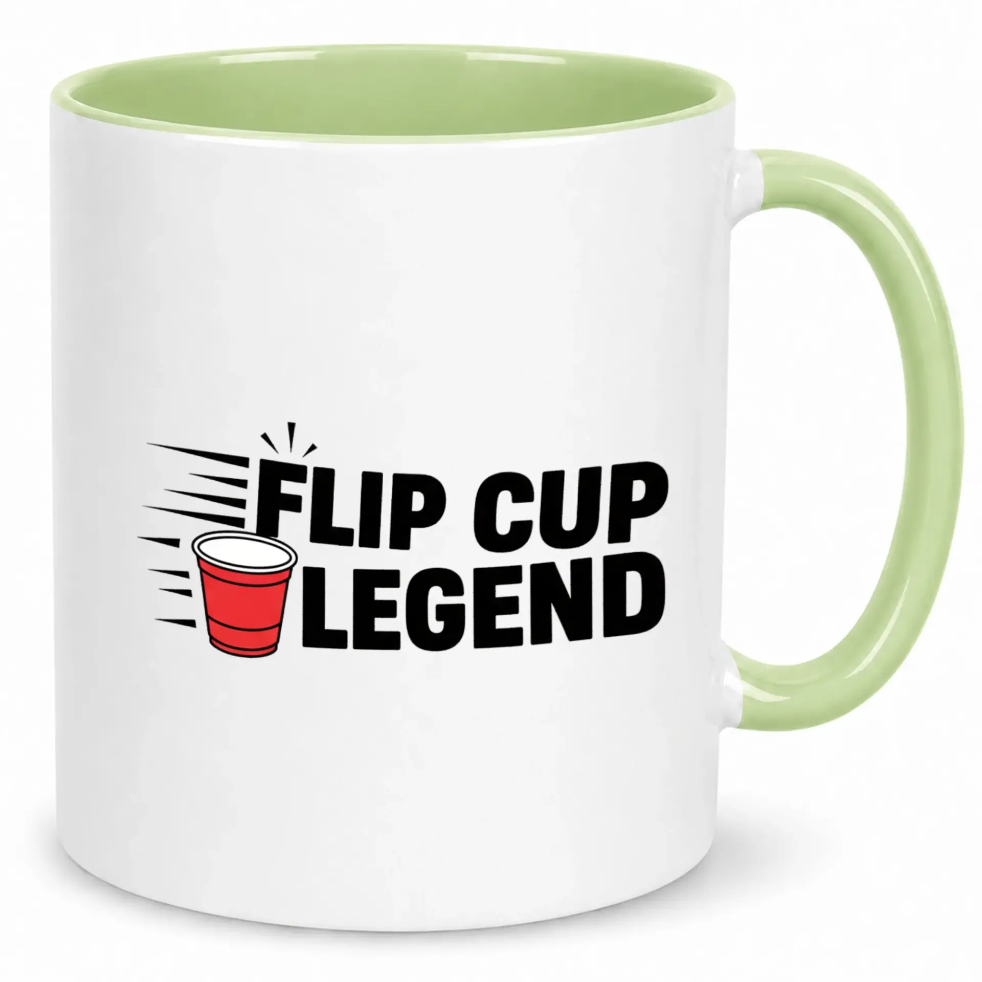 Funny Coffee Mug with 'flip Cup Legend' Design, Premium Ceramic Beverage Cup, Ideal Gift for Party Game Enthusiasts