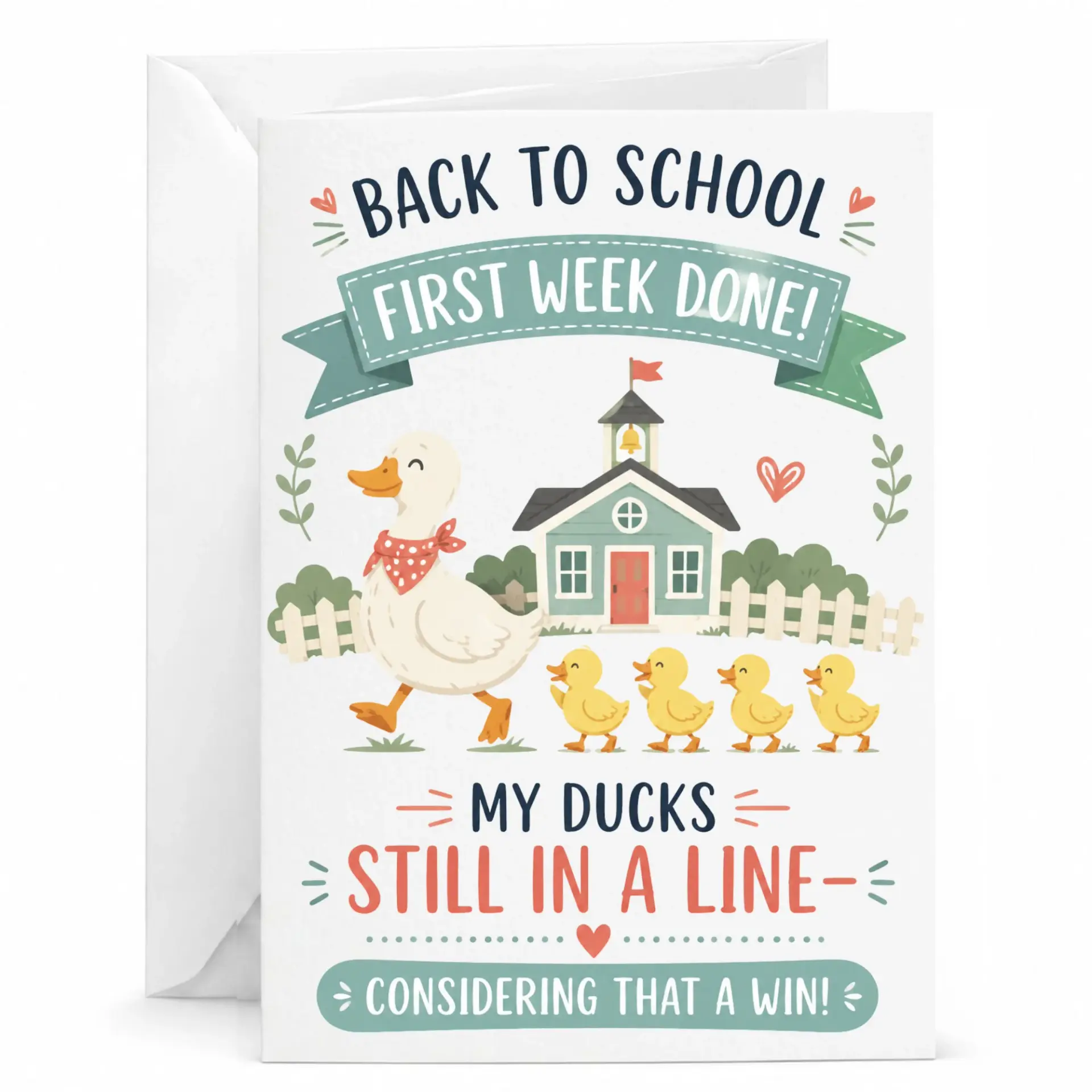 Funny Greeting Card Featuring Cute Duck Theme for Encouragement or of Small and Achievements