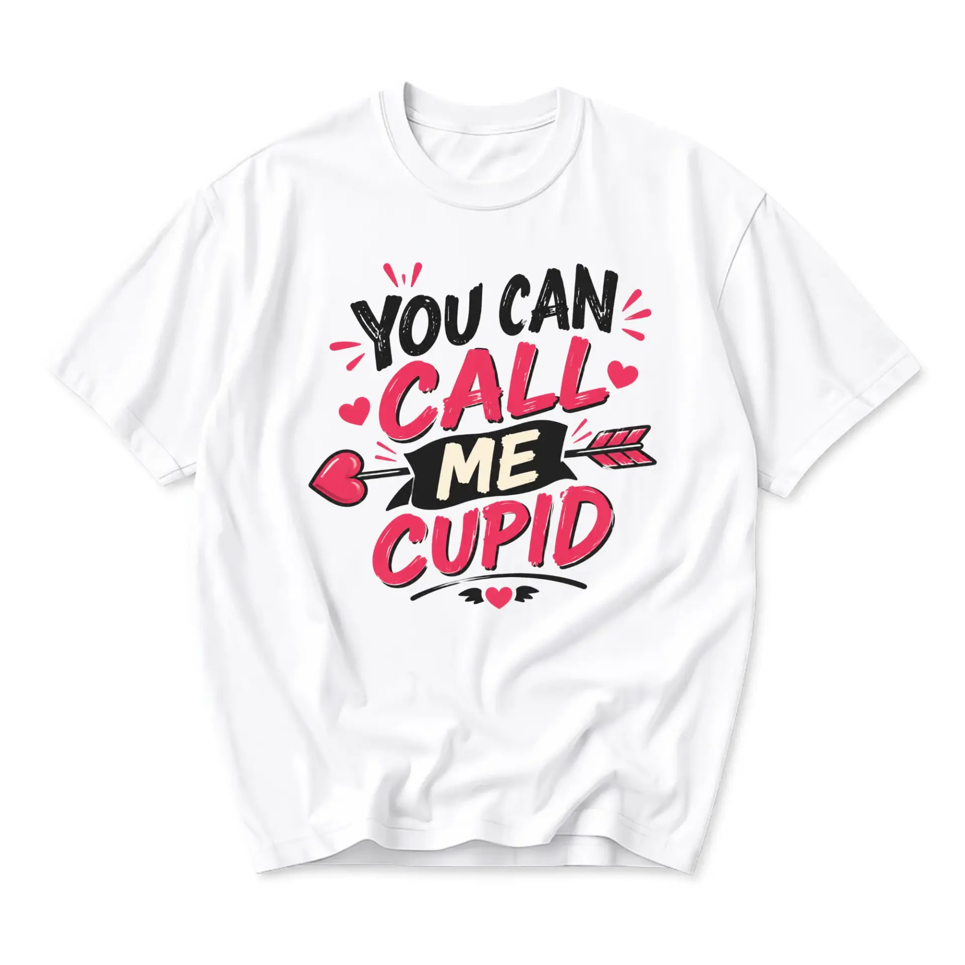 Graphic Tee You Can Call Me Cupid Unisex Crew Neck Short Sleeve Shirt for Casual Wear and Everyday Style Options