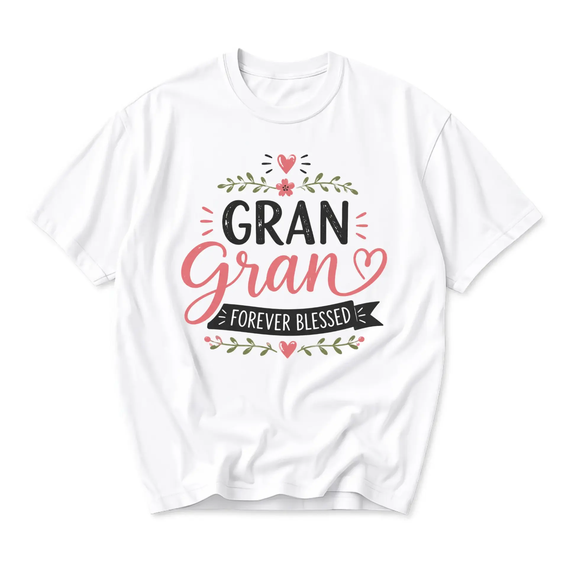 Graphic Tee Unisex Crew Neck Shirt Featuring Gran Forever Blessed Design
