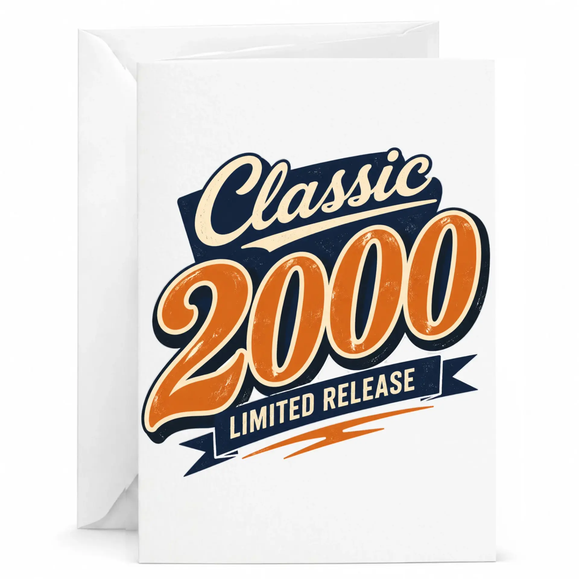 Birthday Card Classic 2000 Limited Release Vintage Style Greeting Card for Milestone Celebration and Anniversary