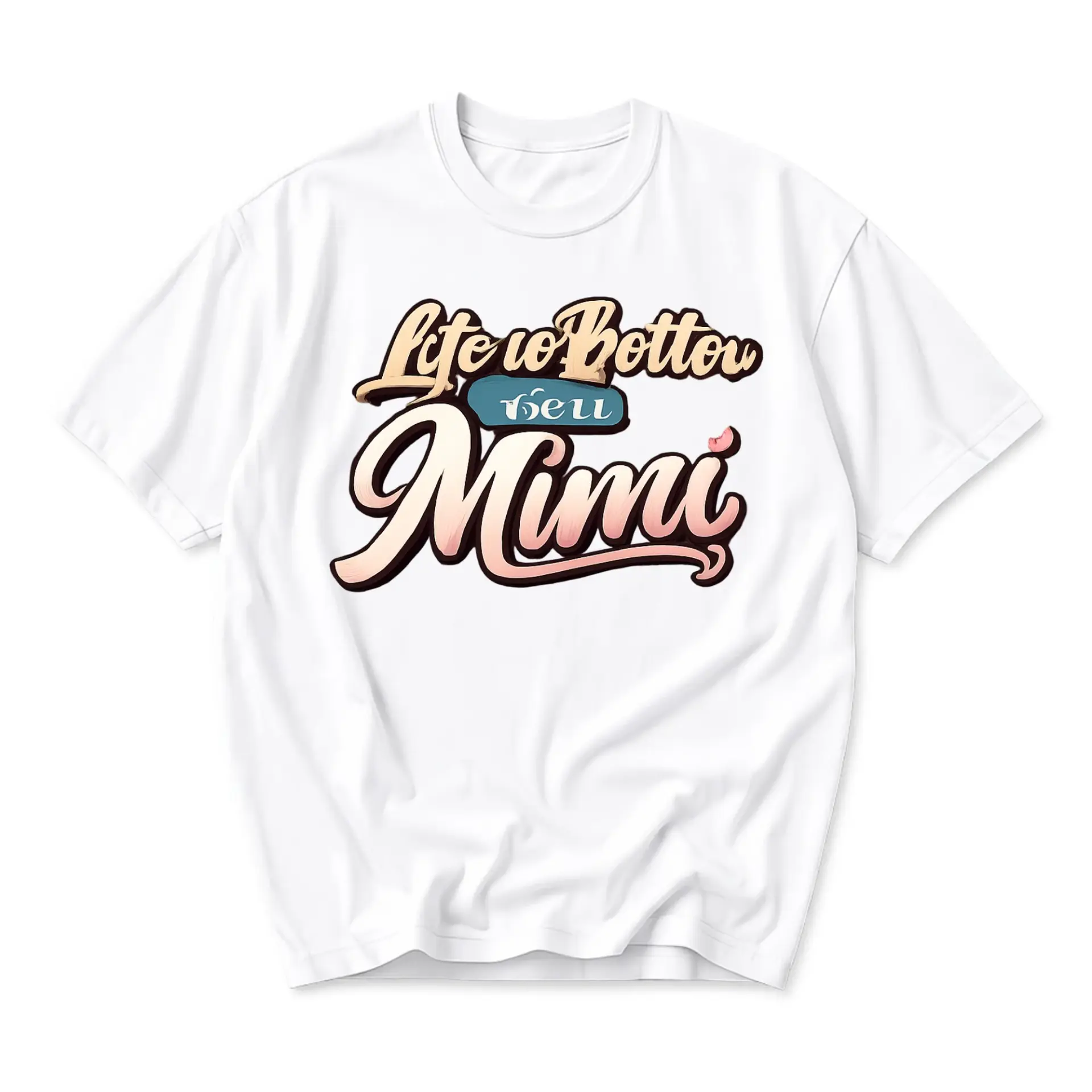 Graphic Tee Life Is Better with Mimi Print Casual Unisex Crew Neck Short Sleeve Soft Cotton Blend Comfortable Apparel