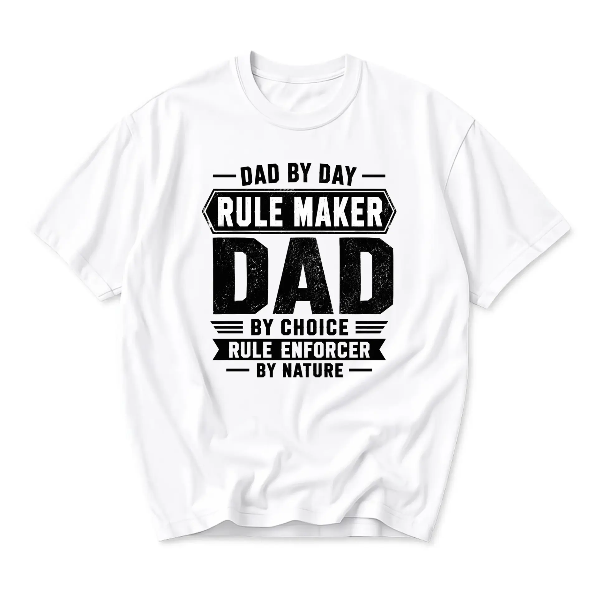 Funny Shirt Dad by Day Rule Maker Graphic Tee Comfortable Unisex Casual Crew Neck Apparel for Everyday Wear