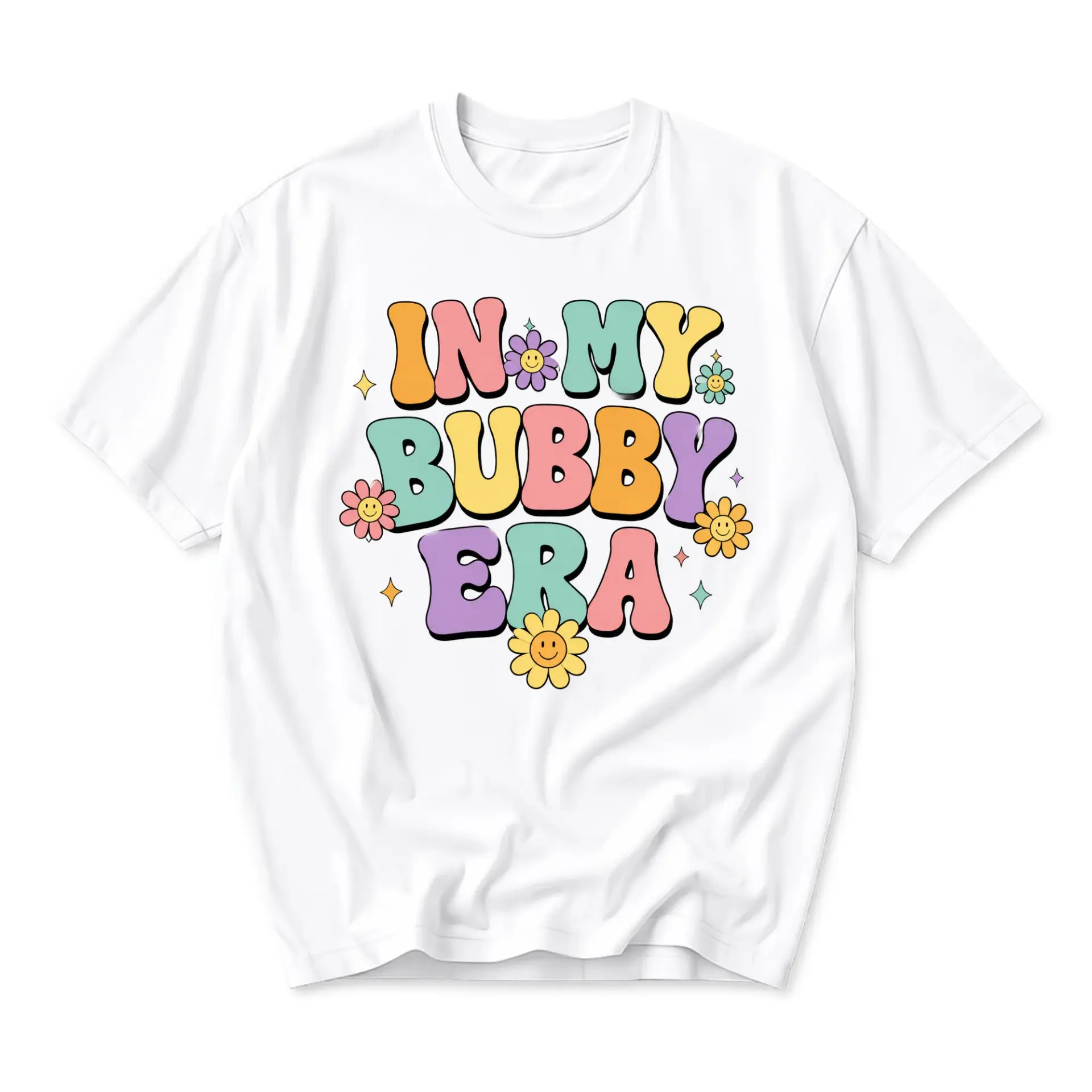 Graphic Tee in My Era Retro Flower Aesthetic Unisex Crew Neck Short Sleeve Casual Cotton Blend Shirt