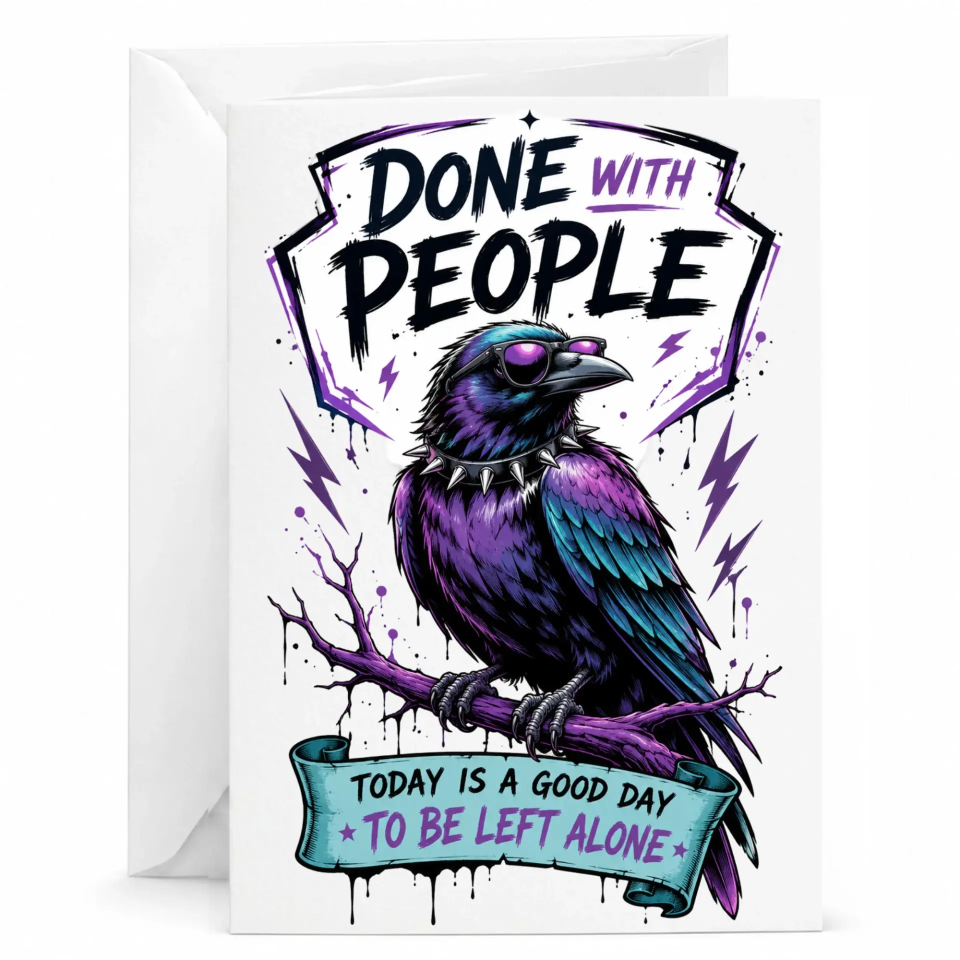 Funny Greeting Card Done with People Illustration Sarcastic Humorous Birthday Anniversary Encouragement Note