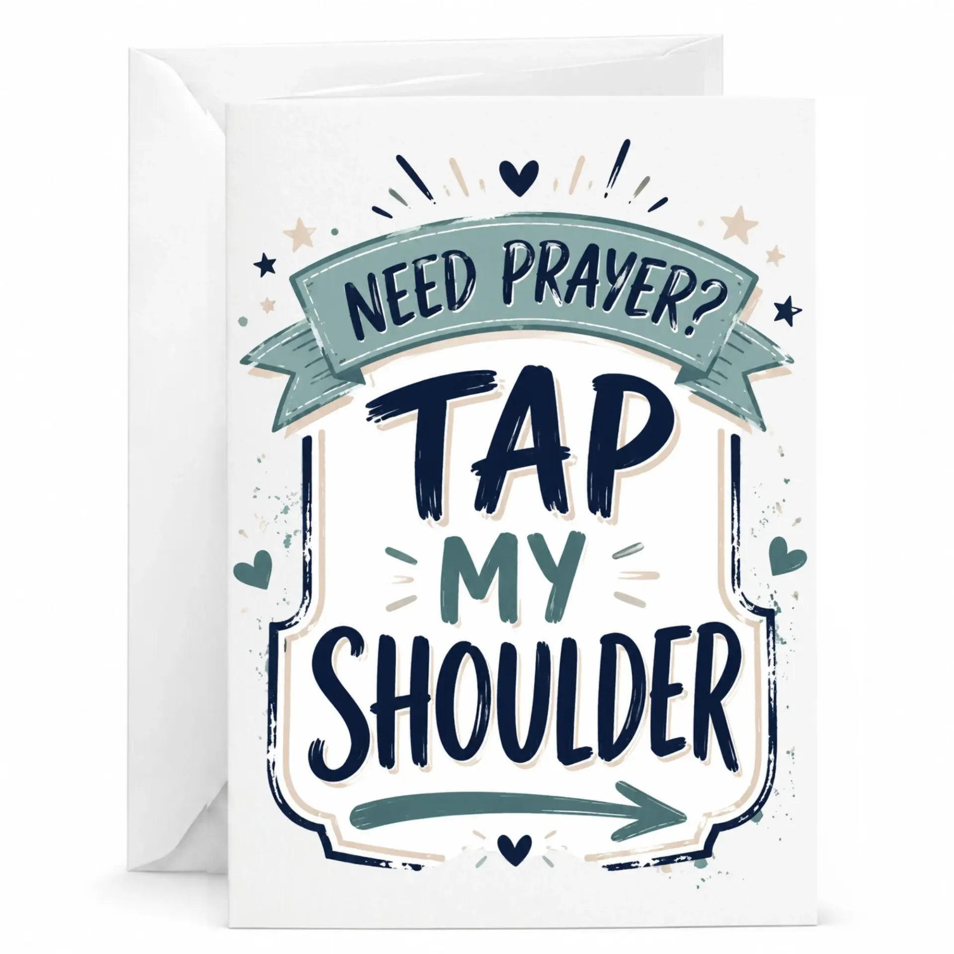 Inspirational Greeting Card Need Prayer Tap My Shoulder Faith Encouragement Note for Friends and Loved Ones