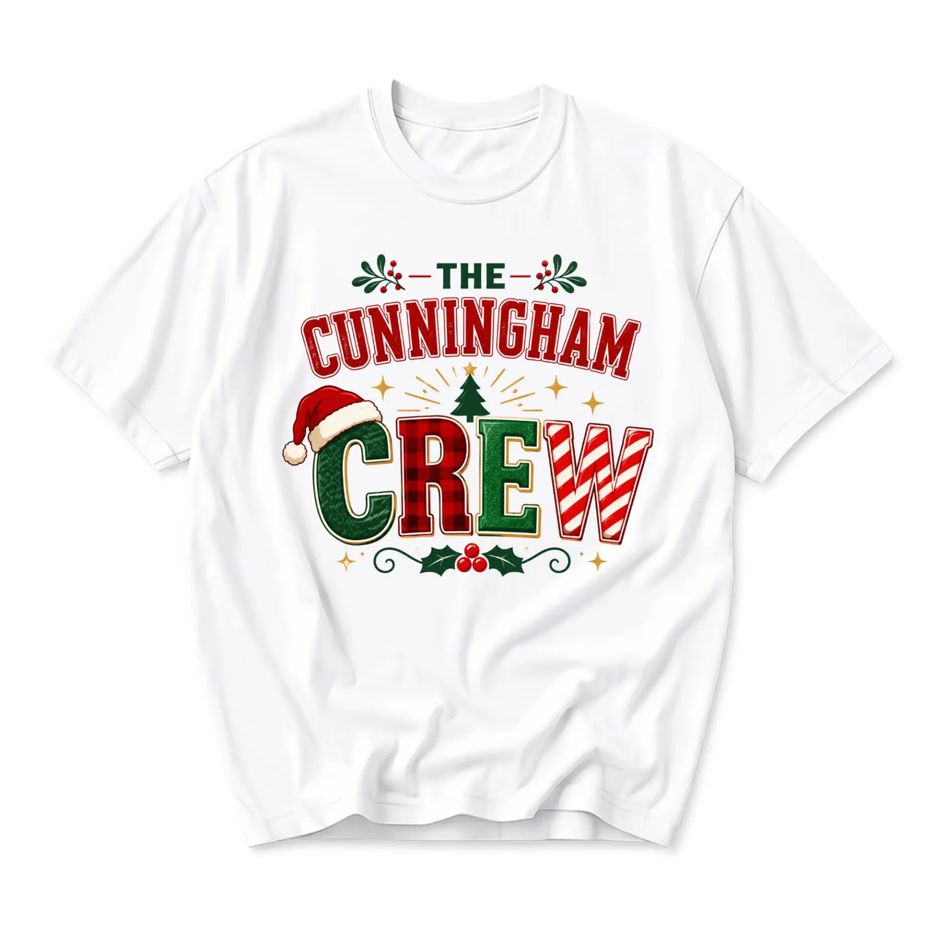 Graphic Tee the Crew Christmas Unisex T-Shirt Holiday Theme Casual Everyday