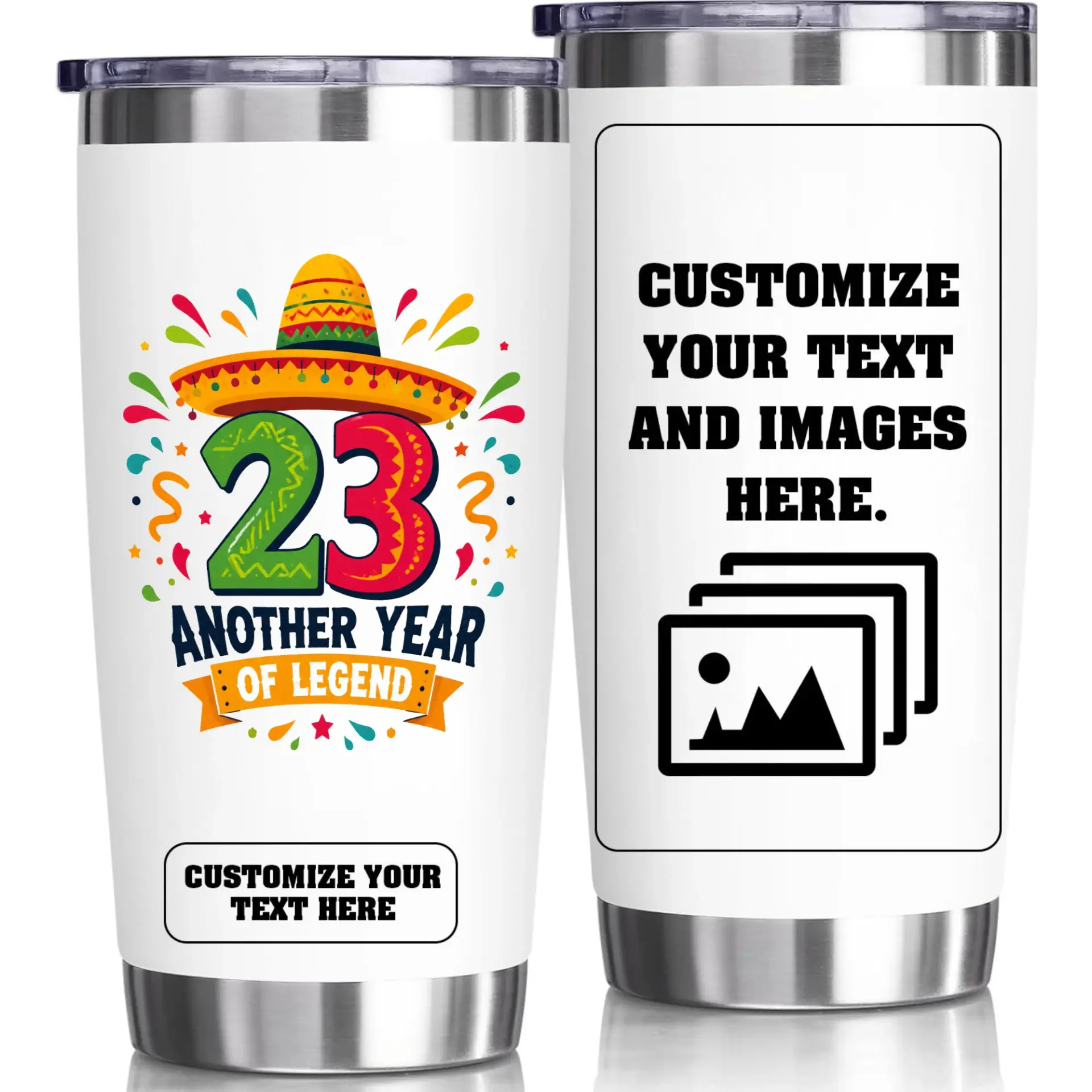 Stainless Steel Tumbler 20 Oz Insulated Travel Mug Personalized Birthday Gift for Legend Custom Design Drinkware