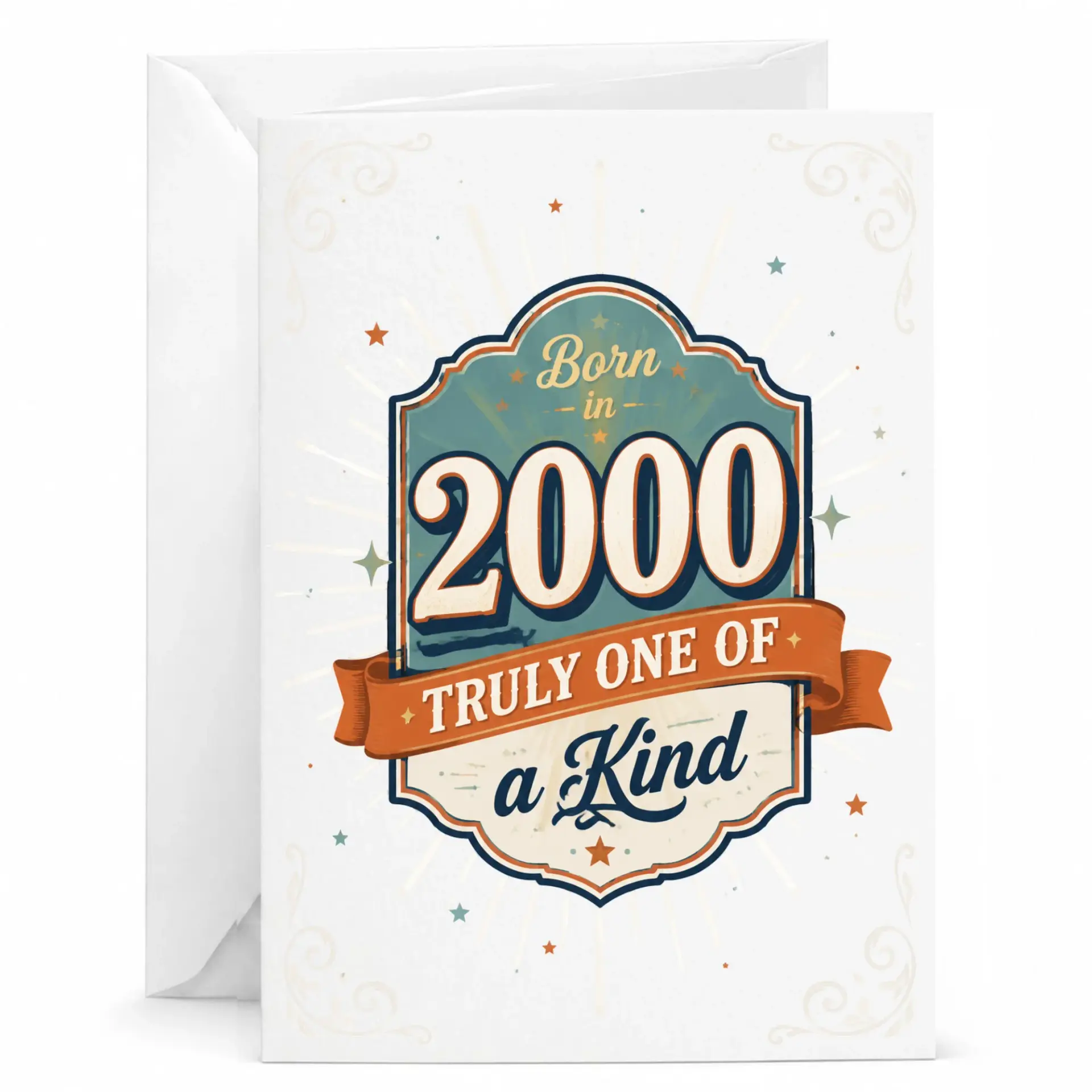 Birthday Card Born in 2000 Vintage Style Milestone Greeting Card for Special Milestone Celebrations and Anniversaries