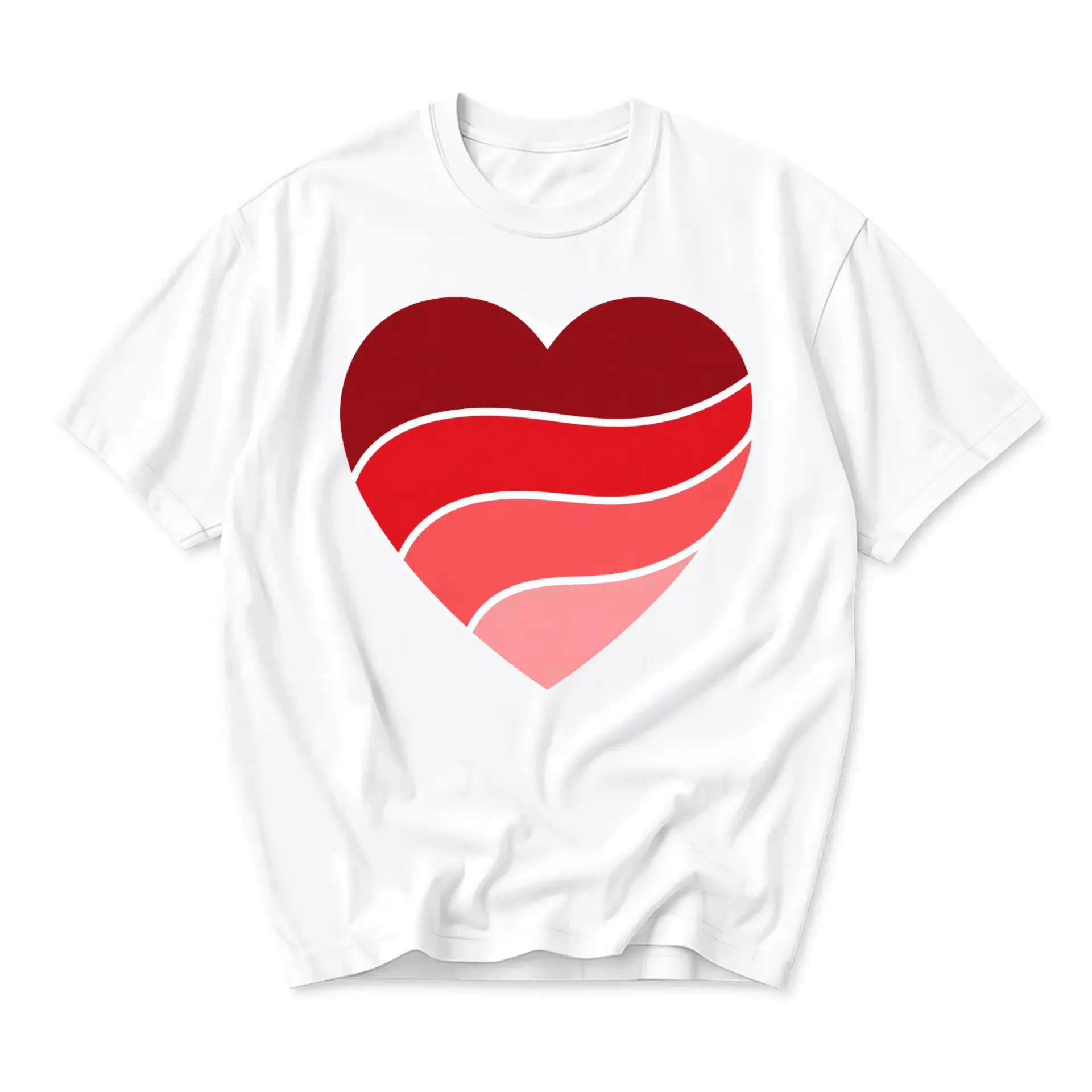 Graphic Tee Red Heart Design Unisex Crew Neck Soft Cotton Blend Everyday Casual Shirt for Comfortable Stylish Wear