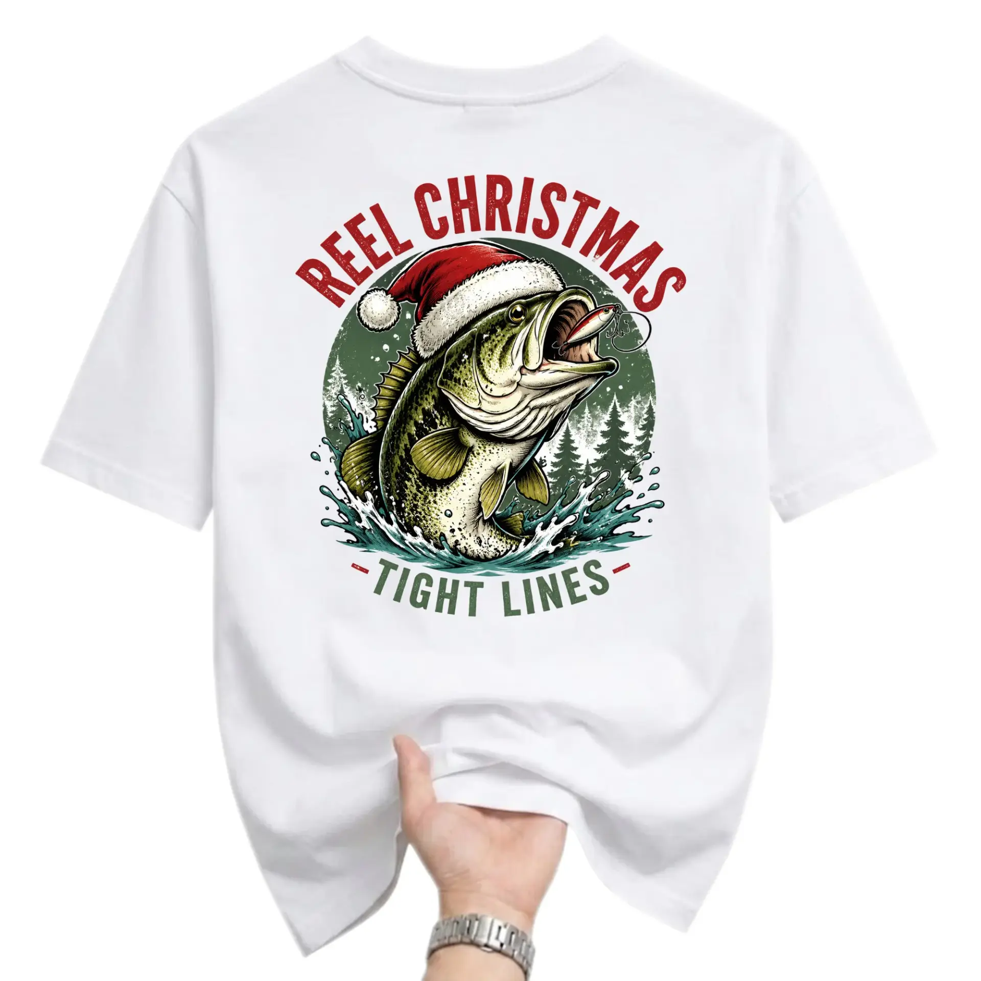 Funny Shirt Reel Christmas Fishing Graphic Tee for Outdoor Enthusiasts