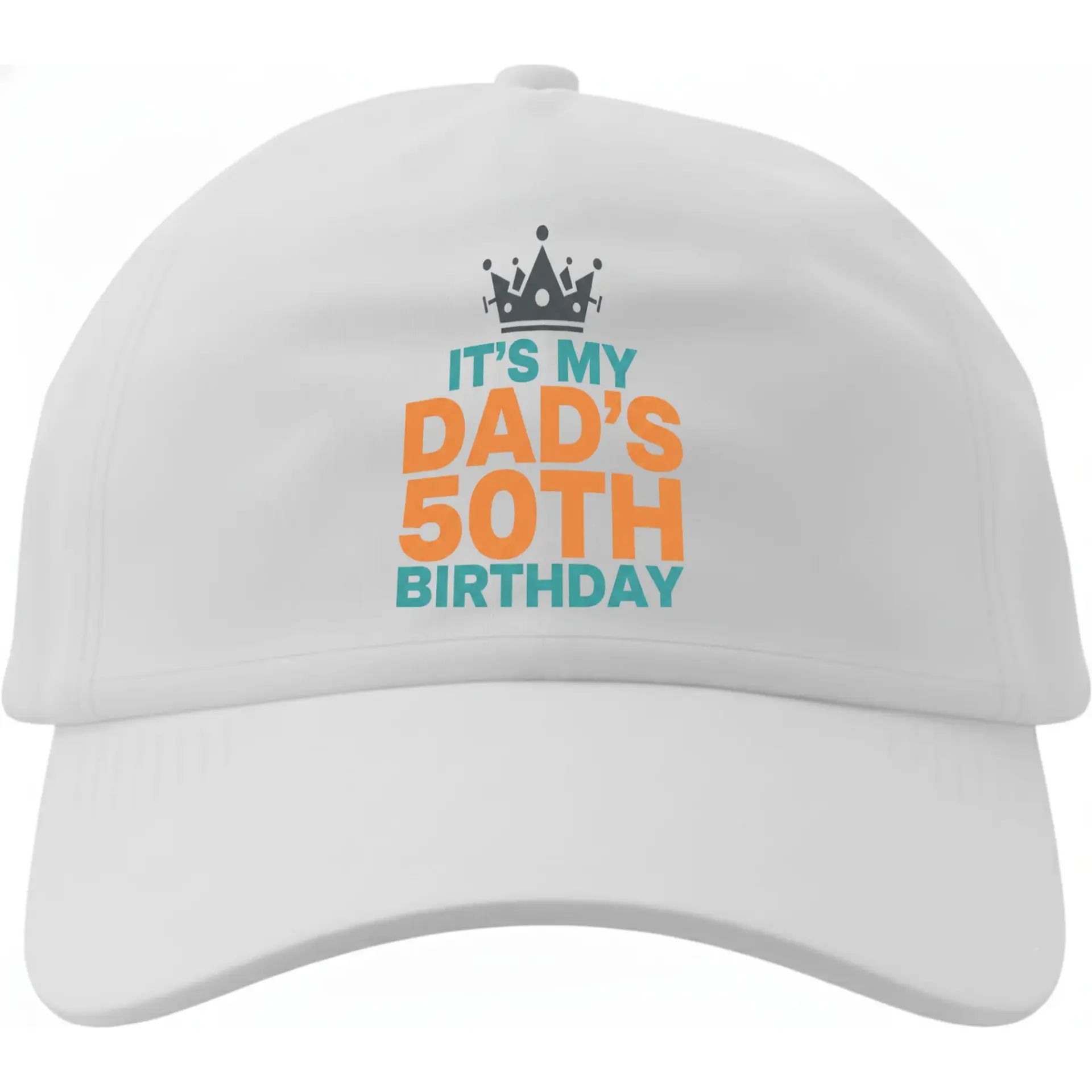 Dad Hat Baseball Cap Featuring Funny 50th Birthday Celebration Design Low Profile Adjustable Cotton Sun Hat Accessory