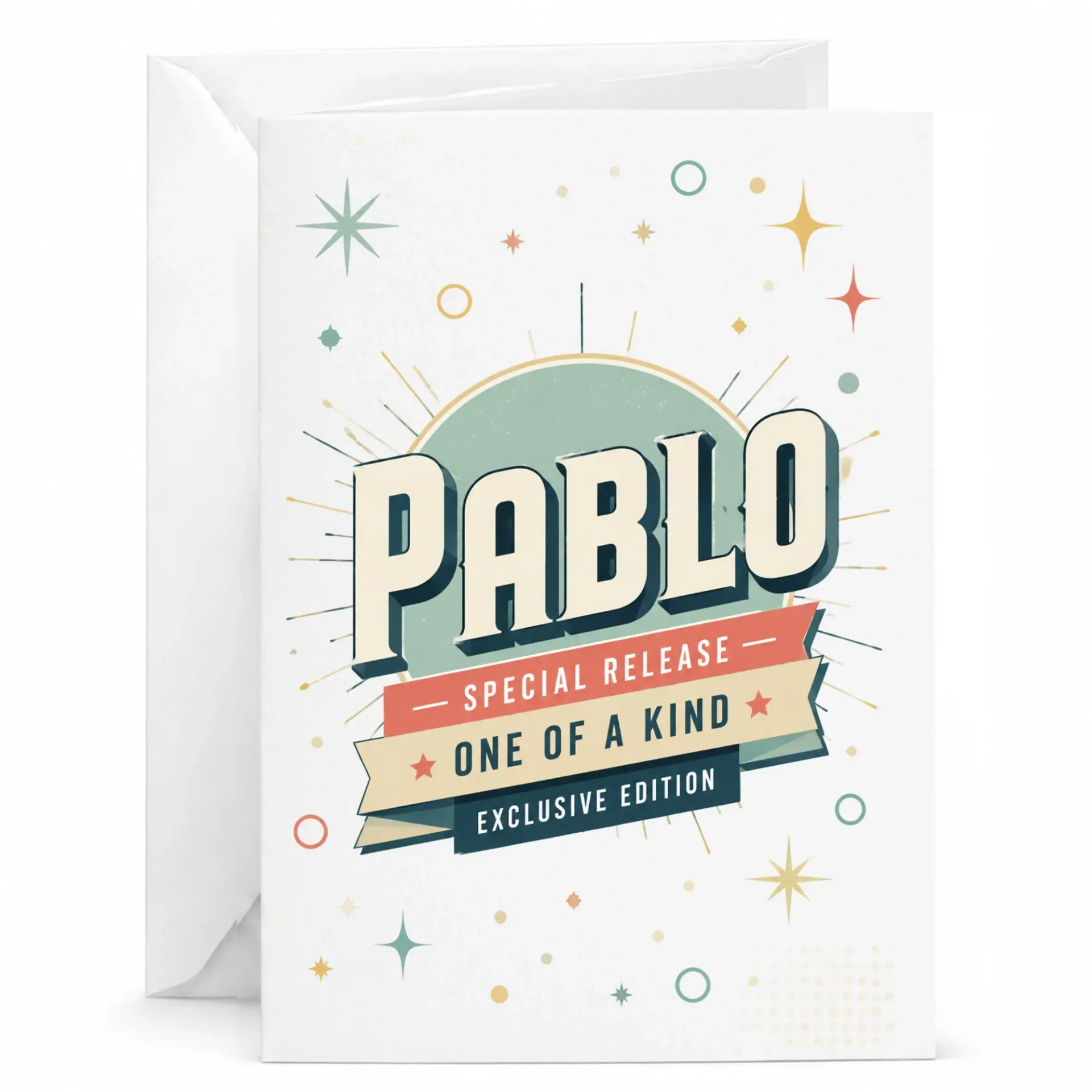 Greeting Card for Pablo Personalized Special Release Design for Birthday Anniversary Celebration Gift with White Envelope