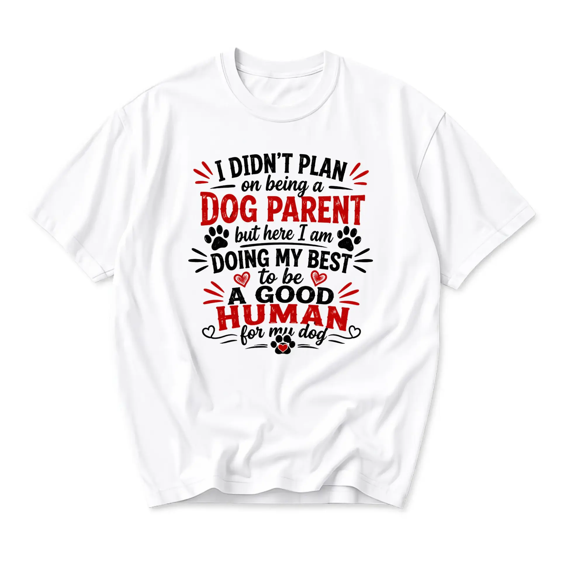 Funny Shirt Dog Parent Graphic Tee Unisex Crew Neck Casual Cotton Blend Top
