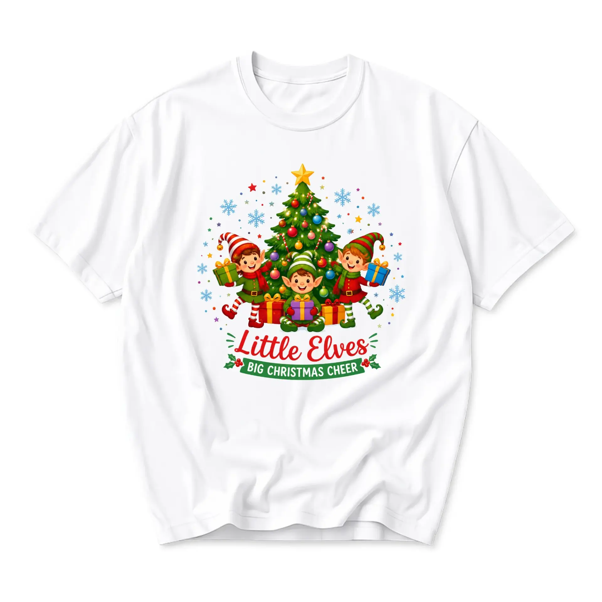 Funny Shirt Little Elves Big Christmas Cheer Graphic Tee Unisex Holiday