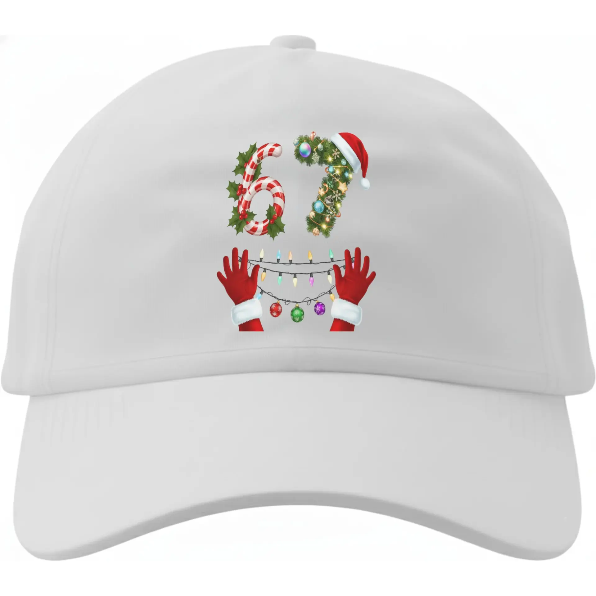 Baseball Cap Holiday Themed Number Sixty Seven Design Embroidered Cotton Hat with Adjustable Back for Men and Women