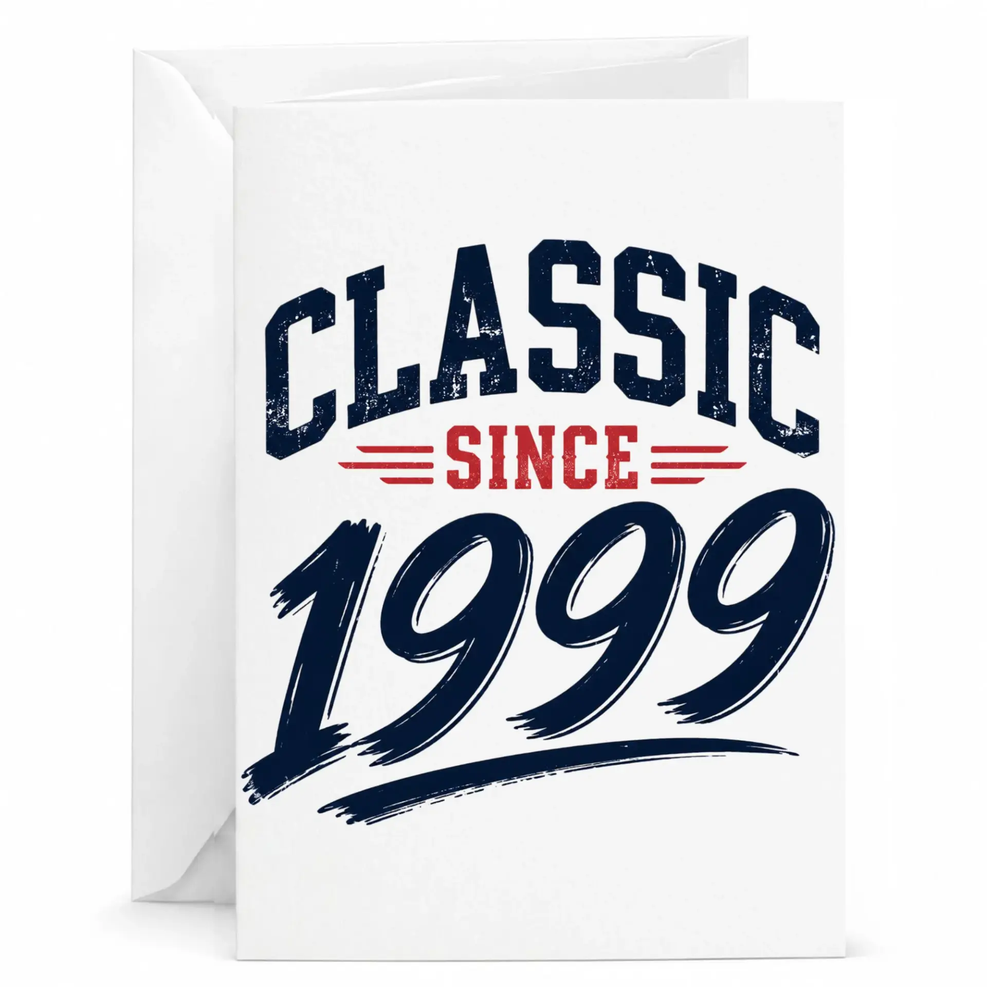 Birthday Card Classic Since 1999 Vintage Style Greeting Card for Milestone Year Celebration with Matching White Envelope