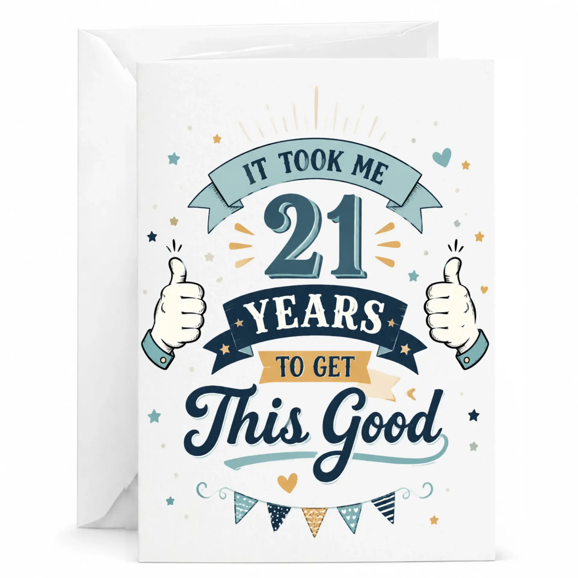 Funny Birthday Card 21st Birthday Milestone Gift for Him or Her Humorous Greeting Card with White Envelope