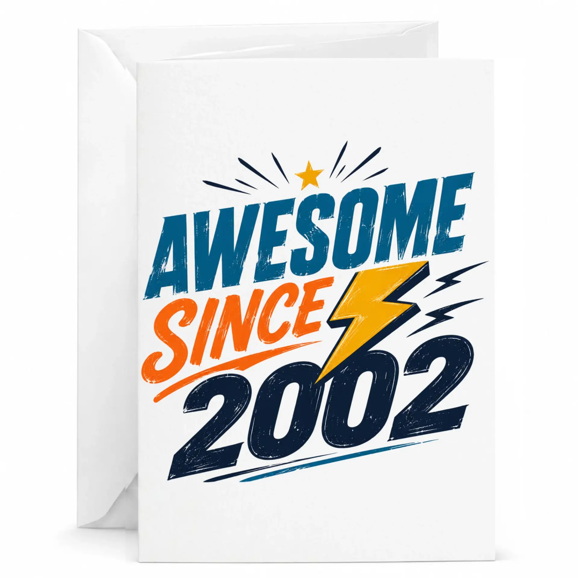 Birthday Card Awesome Since 2002 Retro Style Greeting Card for Special Milestone Celebration and Milestone Gift