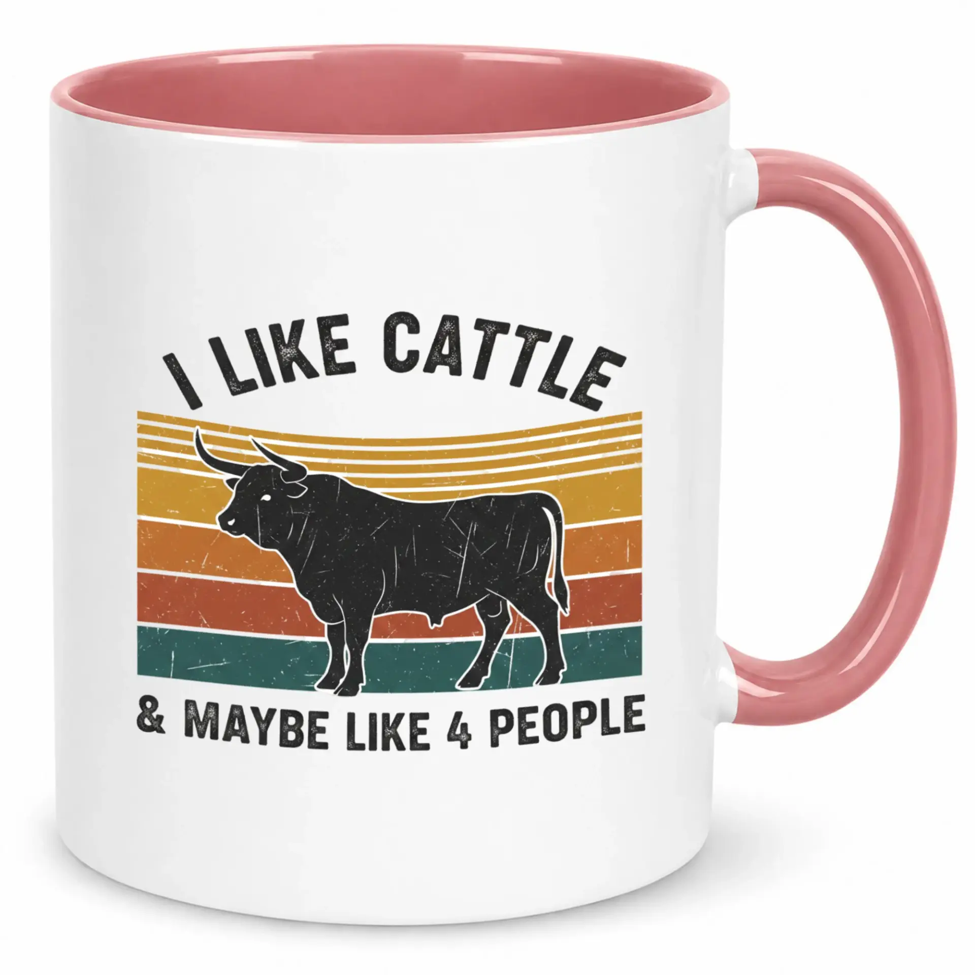 Funny Cattle Lover Ceramic Coffee Mug 'i Like & Maybe 4 People' Humorous Retro Design 11oz or 15oz