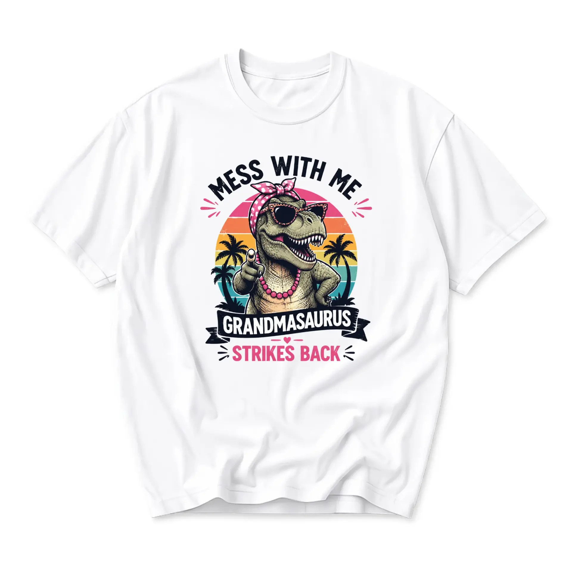 Funny Shirt Unisex Graphic Printed T-Shirt Featuring Grandmasaurus Dinosaur