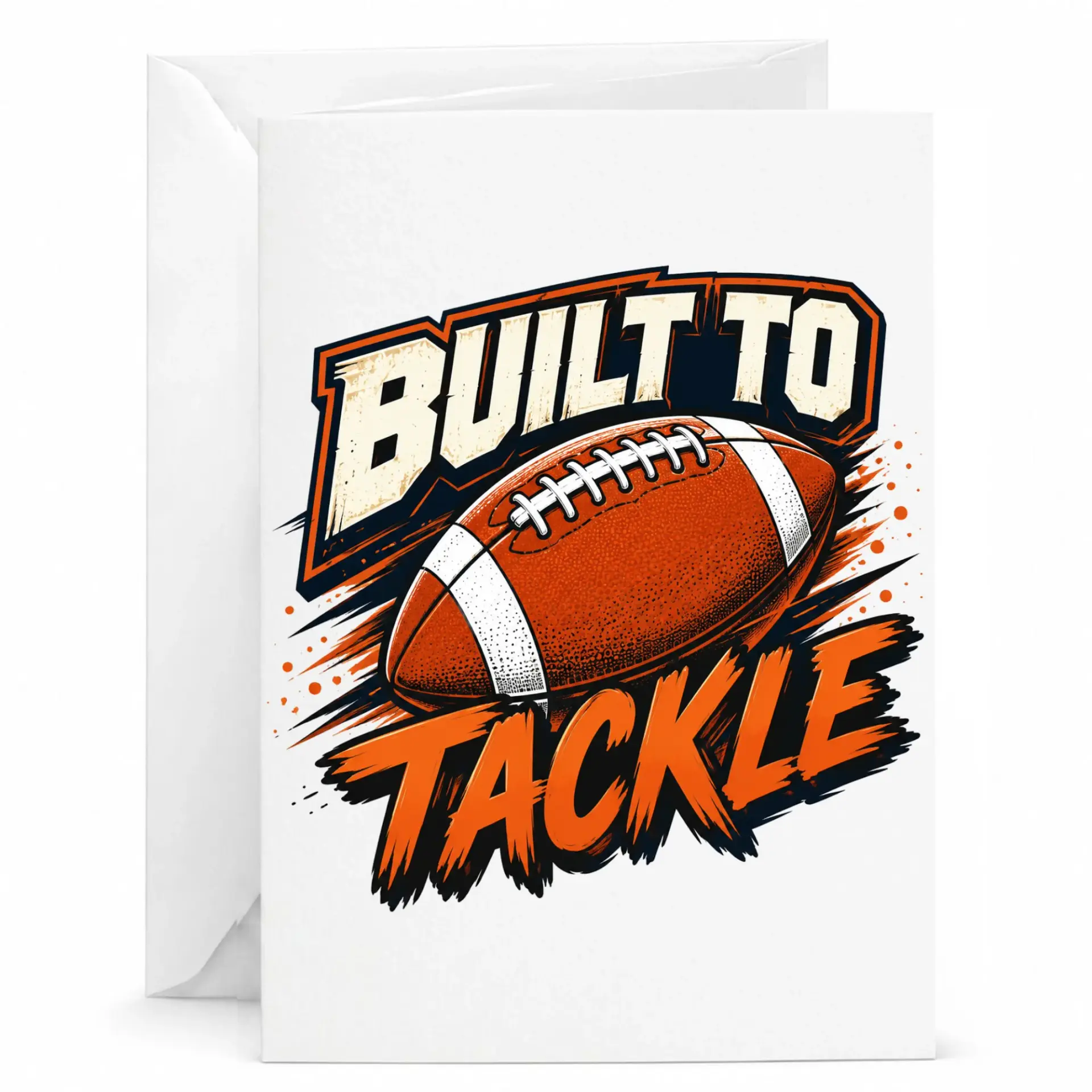 Football Themed Greeting Card to Design for Sports Enthusiasts with Included White Envelope