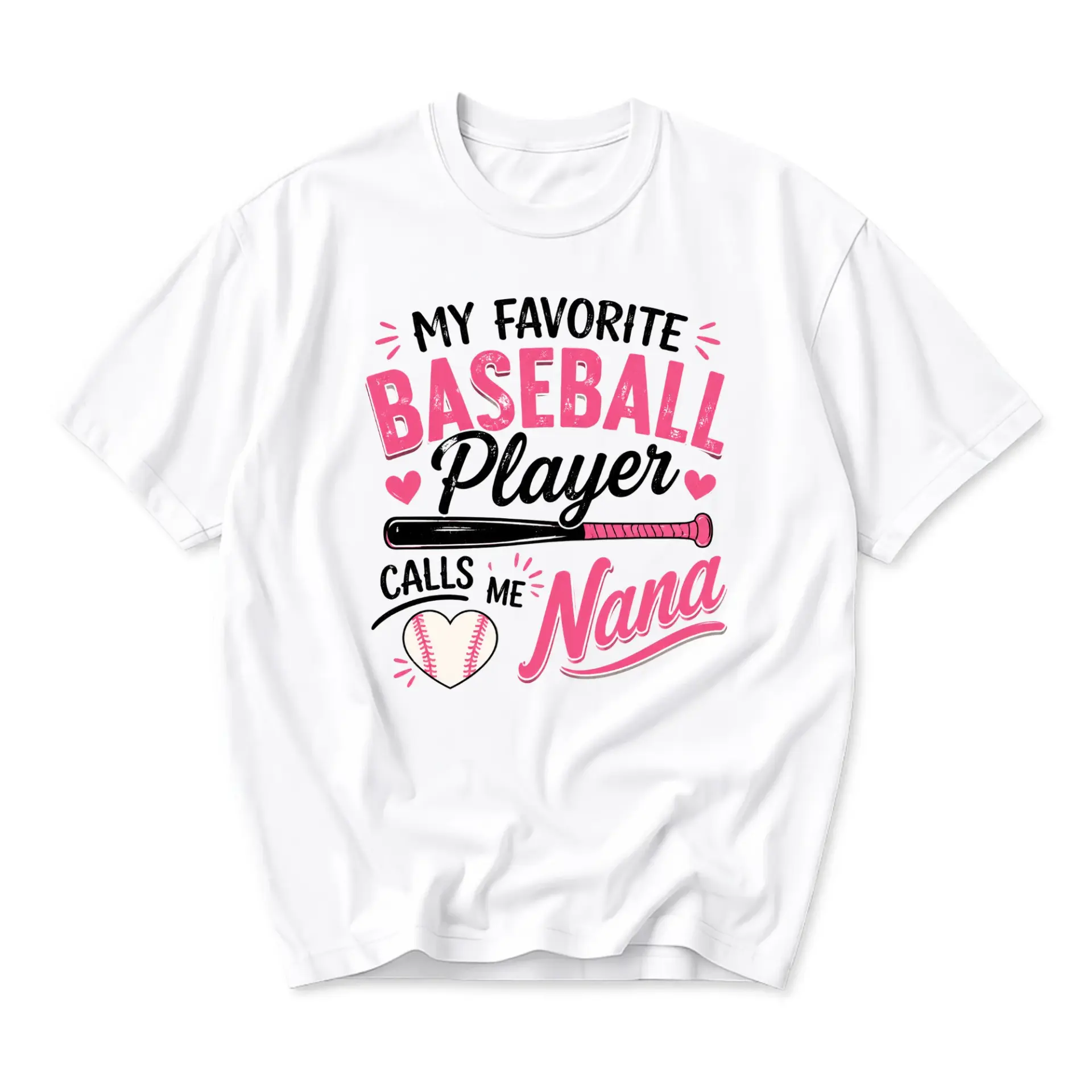 Funny Shirt My Favorite Baseball Player Calls Me Nana Graphic Tee Casual Unisex Crew Neck Sport Enthusiast Apparel