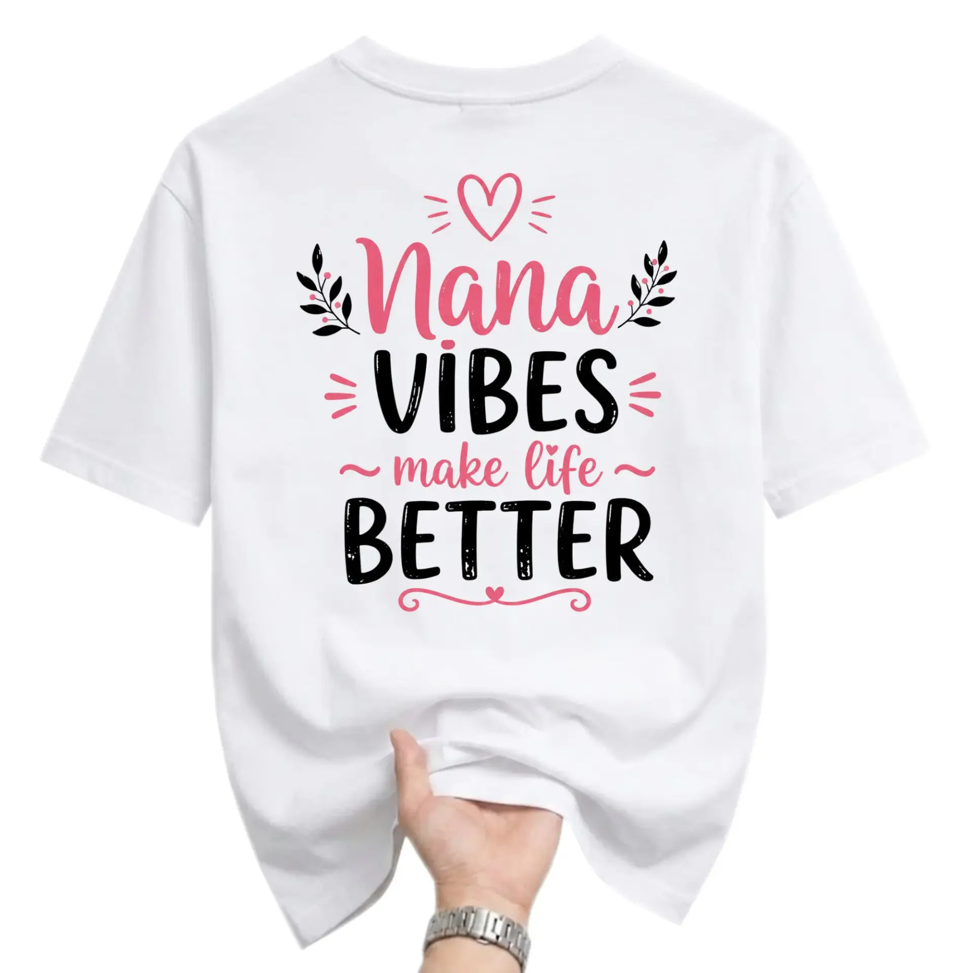 Graphic Tee Nana Make Life Better Print Unisex Crew Neck Shirt for Casual