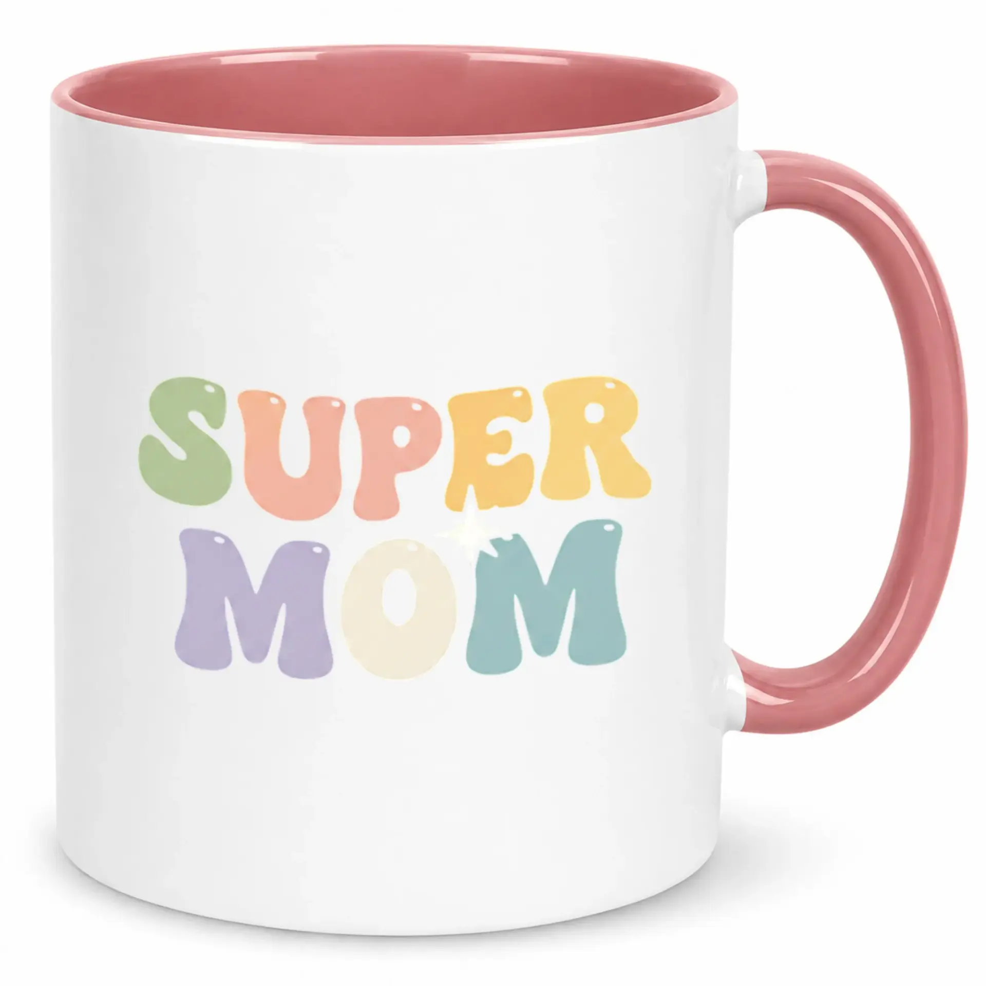 Ceramic Coffee Mug for Super Moms Bubble Letter Design Thoughtful Mother's Day Birthday Gift Home or Office Drinkware