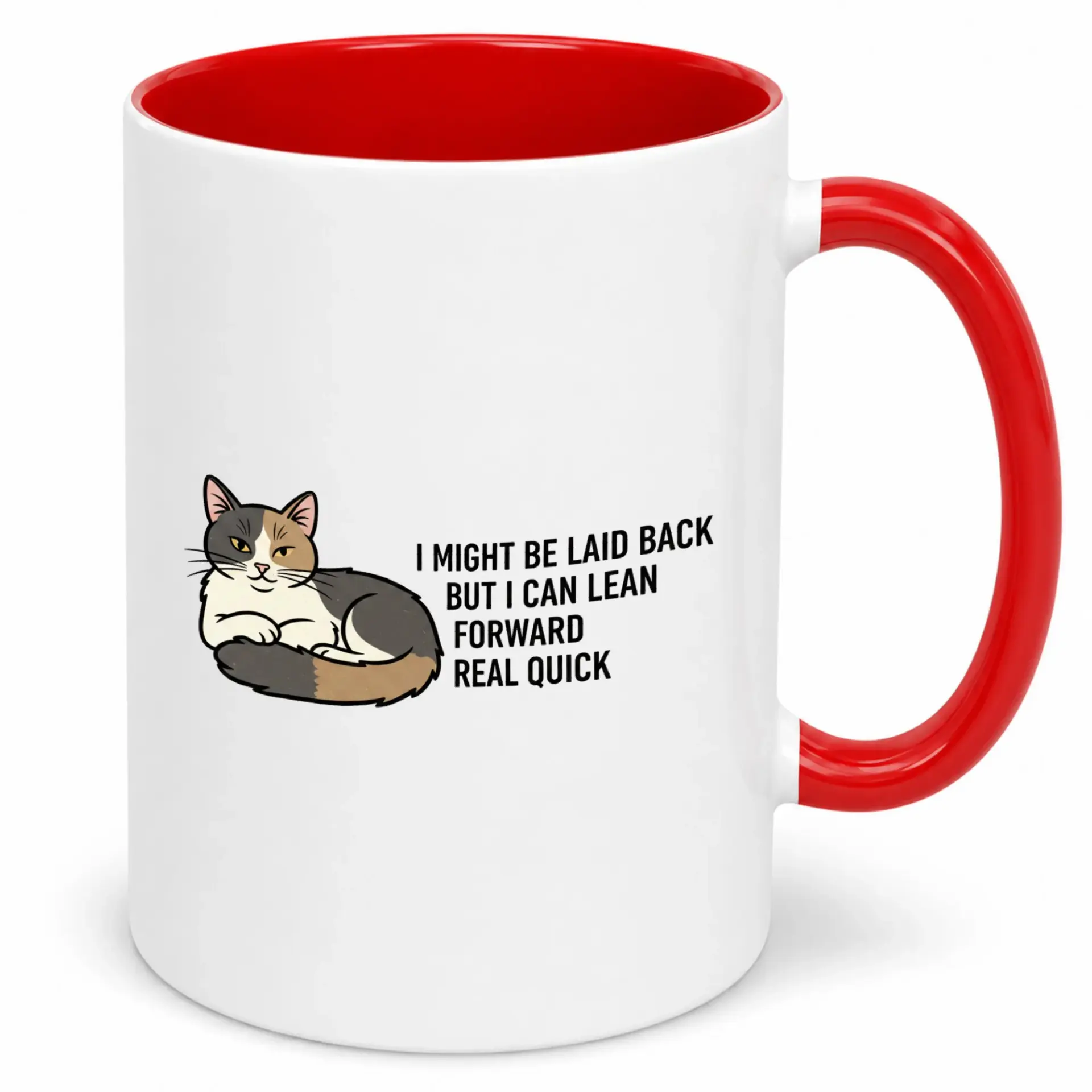 Funny Cat Coffee Mug Laid Back Feline with Sarcastic Quote Ceramic Tea Cup Cute Animal Lover Gift Idea