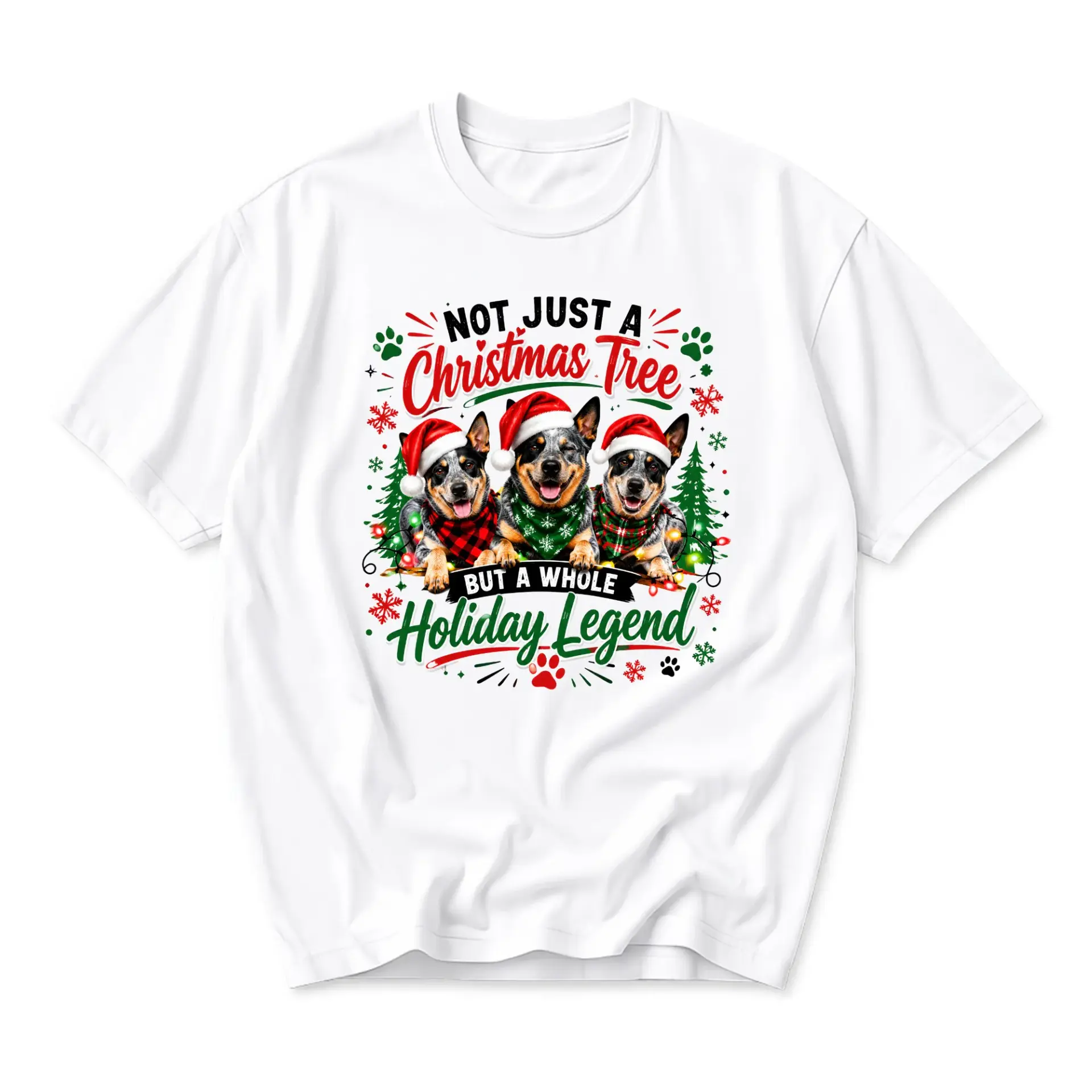 Graphic Tee Unisex Crew Neck T-Shirt Featuring Three Cute Wearing Christmas