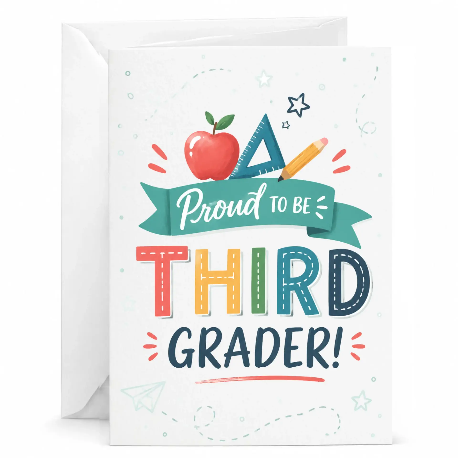 Greeting Card Proud to Be a Third Grader Stationery Note for Academic Achievement and Milestone