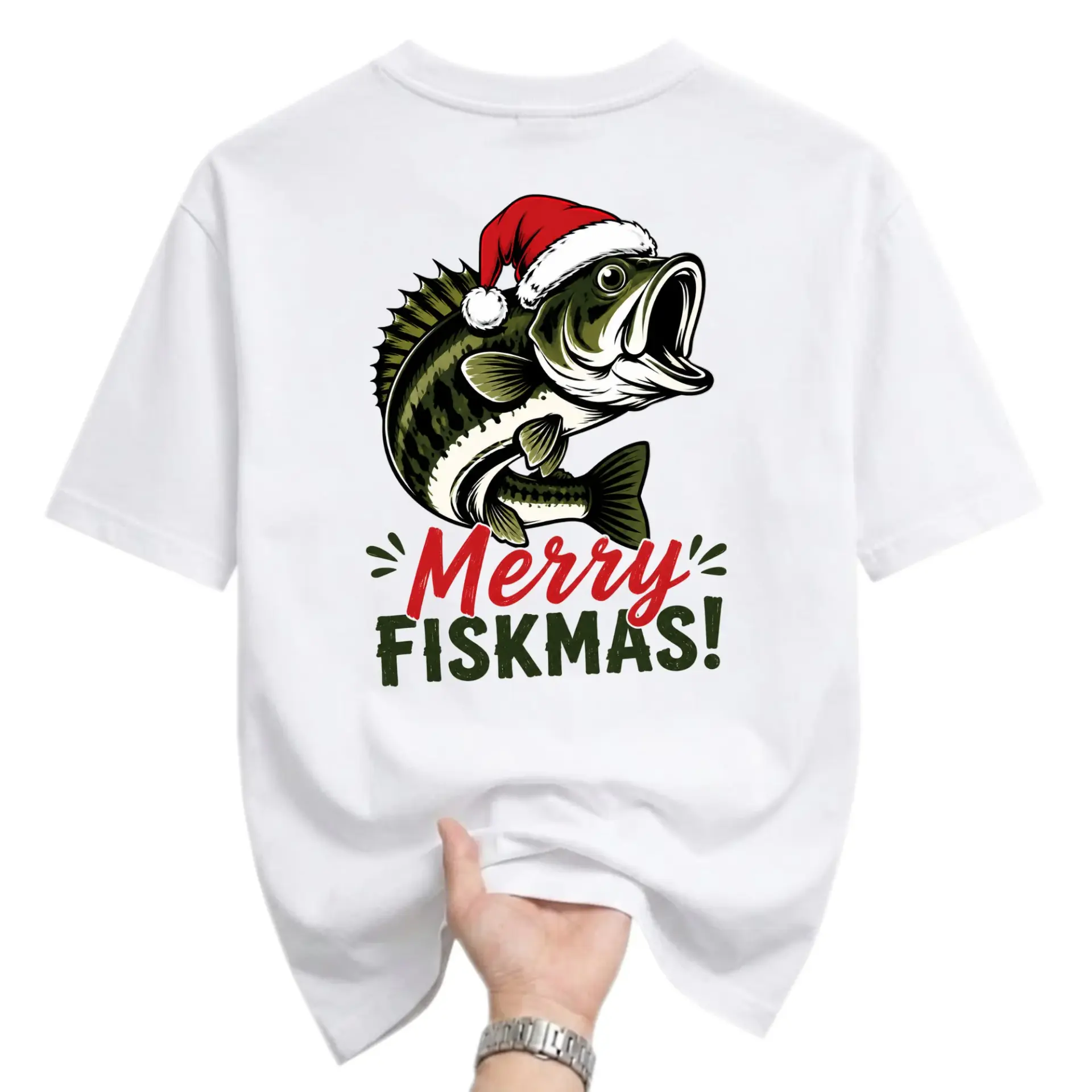 Funny Shirt Merry Fiskmas Graphic Tee Holiday Fishing Lover Gift Unisex