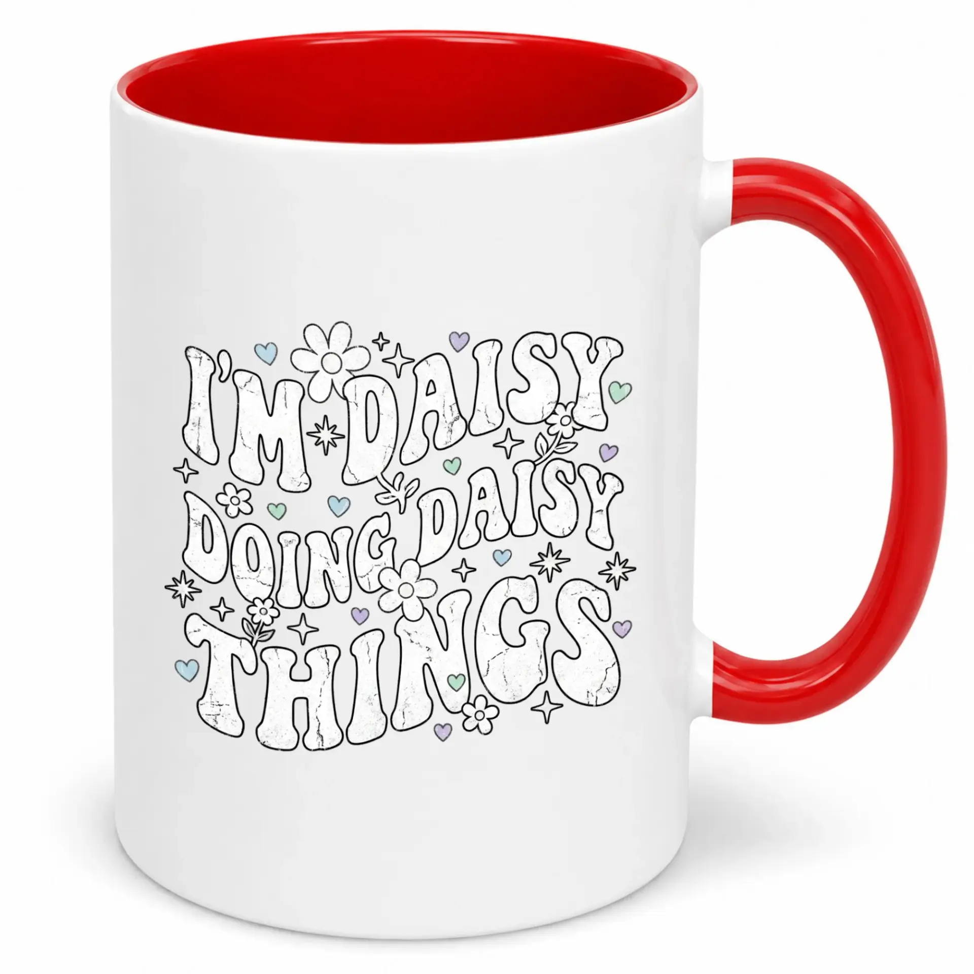 Funny Things Ceramic Coffee Mug with Groovy Floral Design Unique Birthday Gift for Women Friends & Coworkers 11 Oz Drinkware