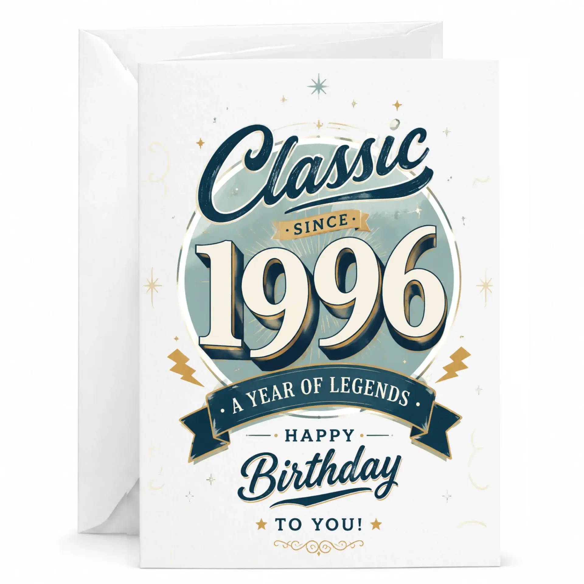 Birthday Card Classic Since 1996 a Year of Legends Vintage Style Greeting Card for Milestone Celebration