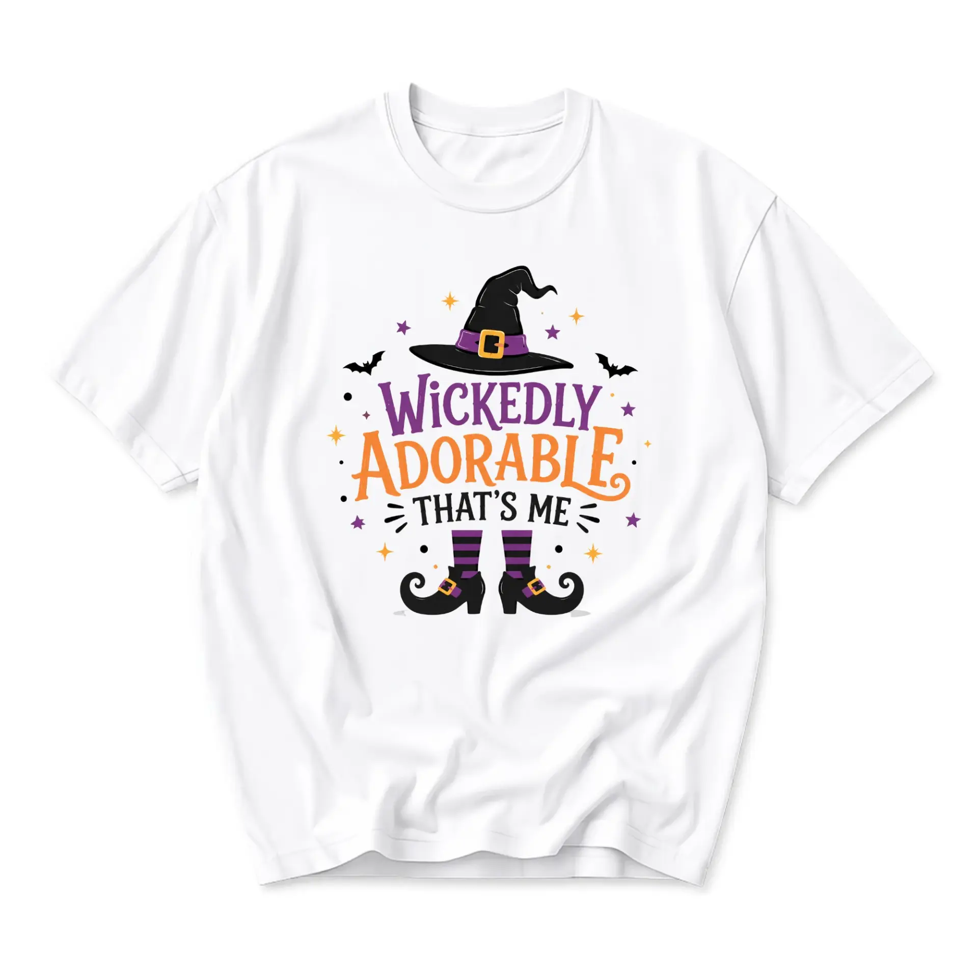 Funny Shirt Wickedly Adorable Graphic Tee Unisex Cotton Crew Neck Casual Top for Autumn Seasonal Holiday Outfits