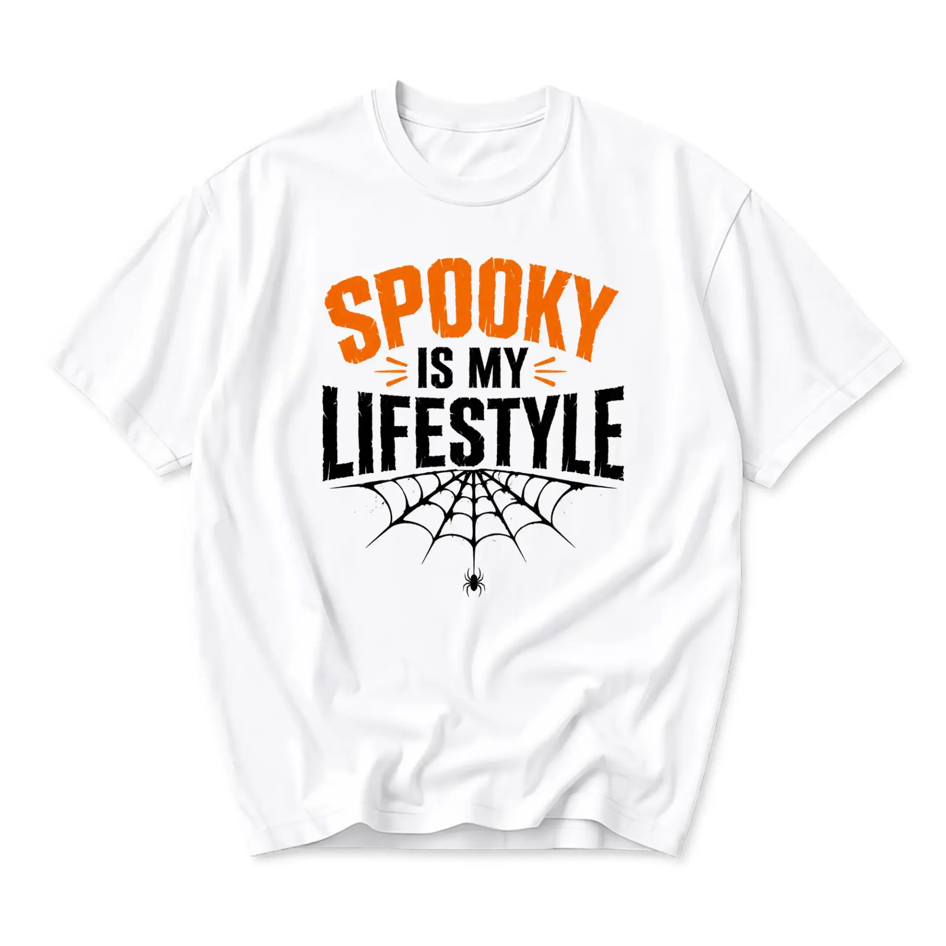 Funny Shirt Spooky Is My Lifestyle Graphic Tee Unisex Crew Neck Cotton Blend Apparel for Casual Seasonal Style