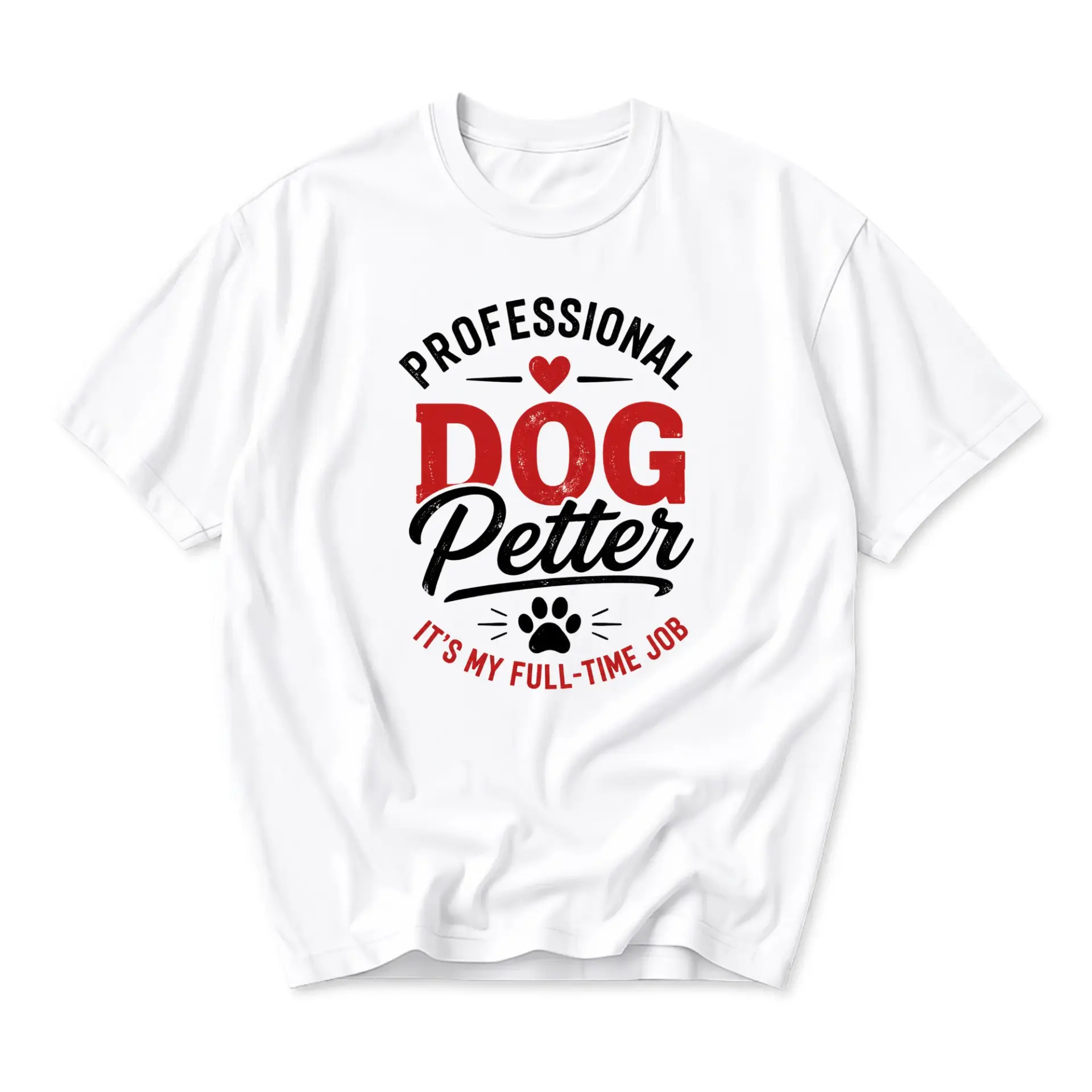 Funny Shirt Professional Dog Petter Unisex Graphic Tee Casual Everyday Crew