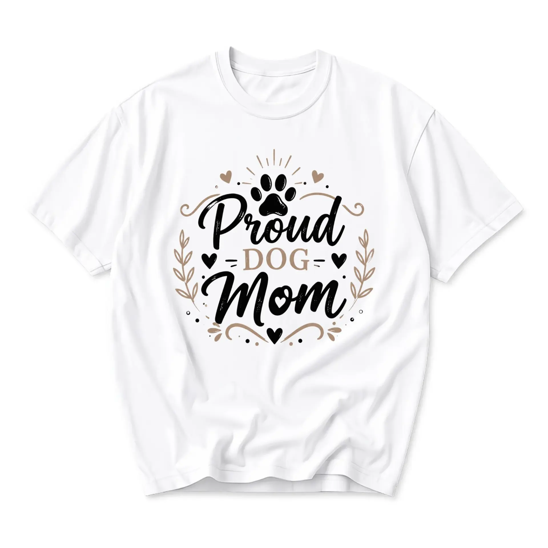 Graphic Tee Proud Dog Mom Shirt Casual Unisex Crew Neck Top for Pet Lovers